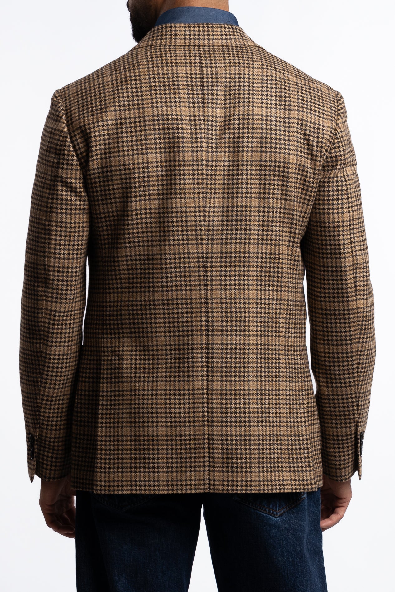 Roma Wool/Cashmere Regular Fit Blazer Brown Houndstooth - Image 3
