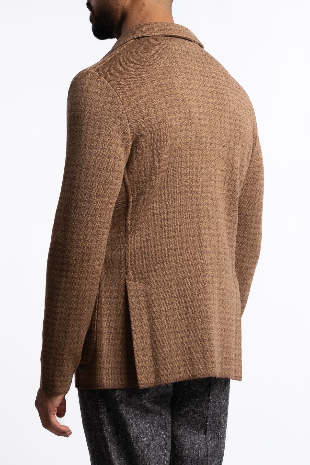 Knitted Wool Blazer Beige - Image 2