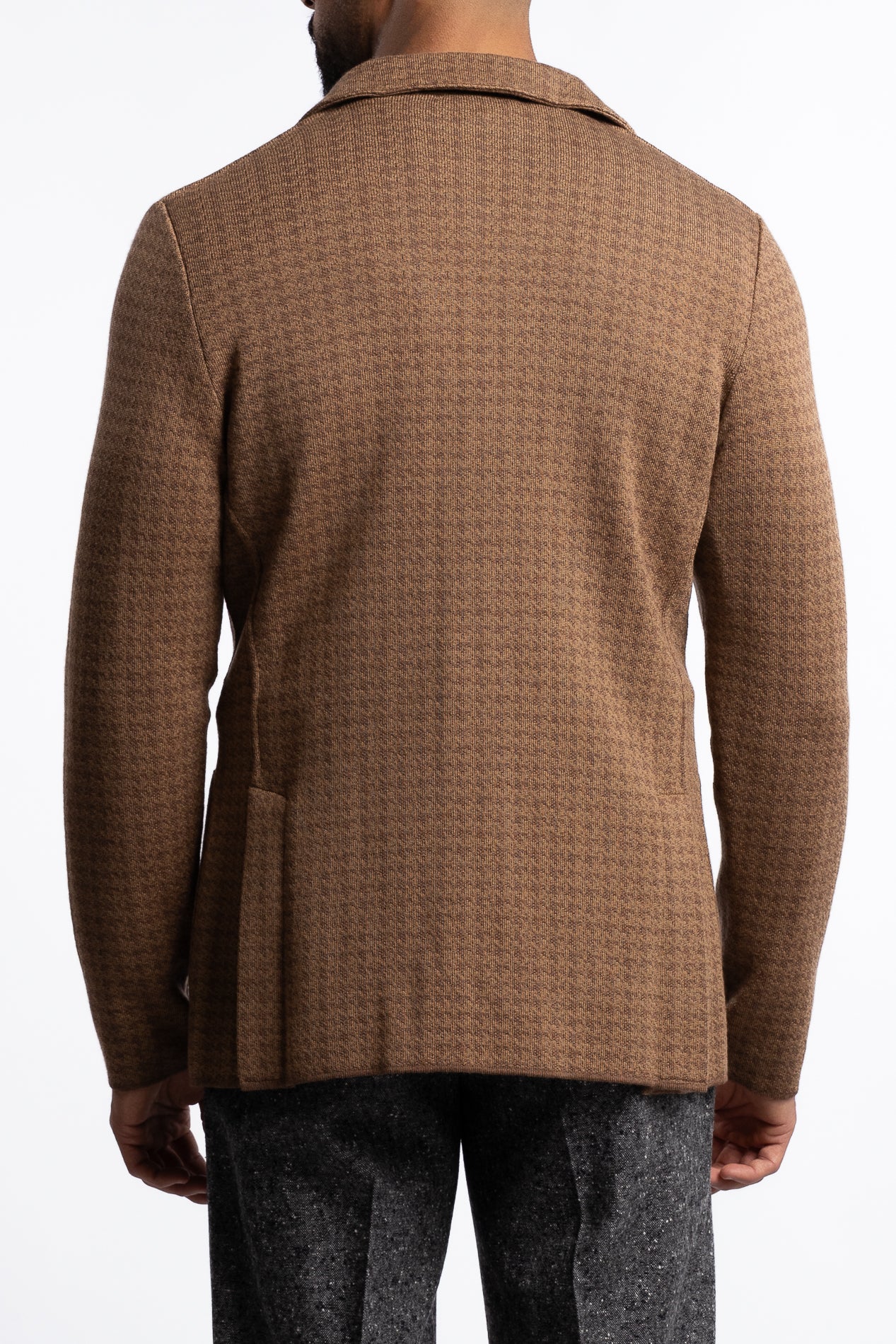 Knitted Wool Blazer Beige - Image 3