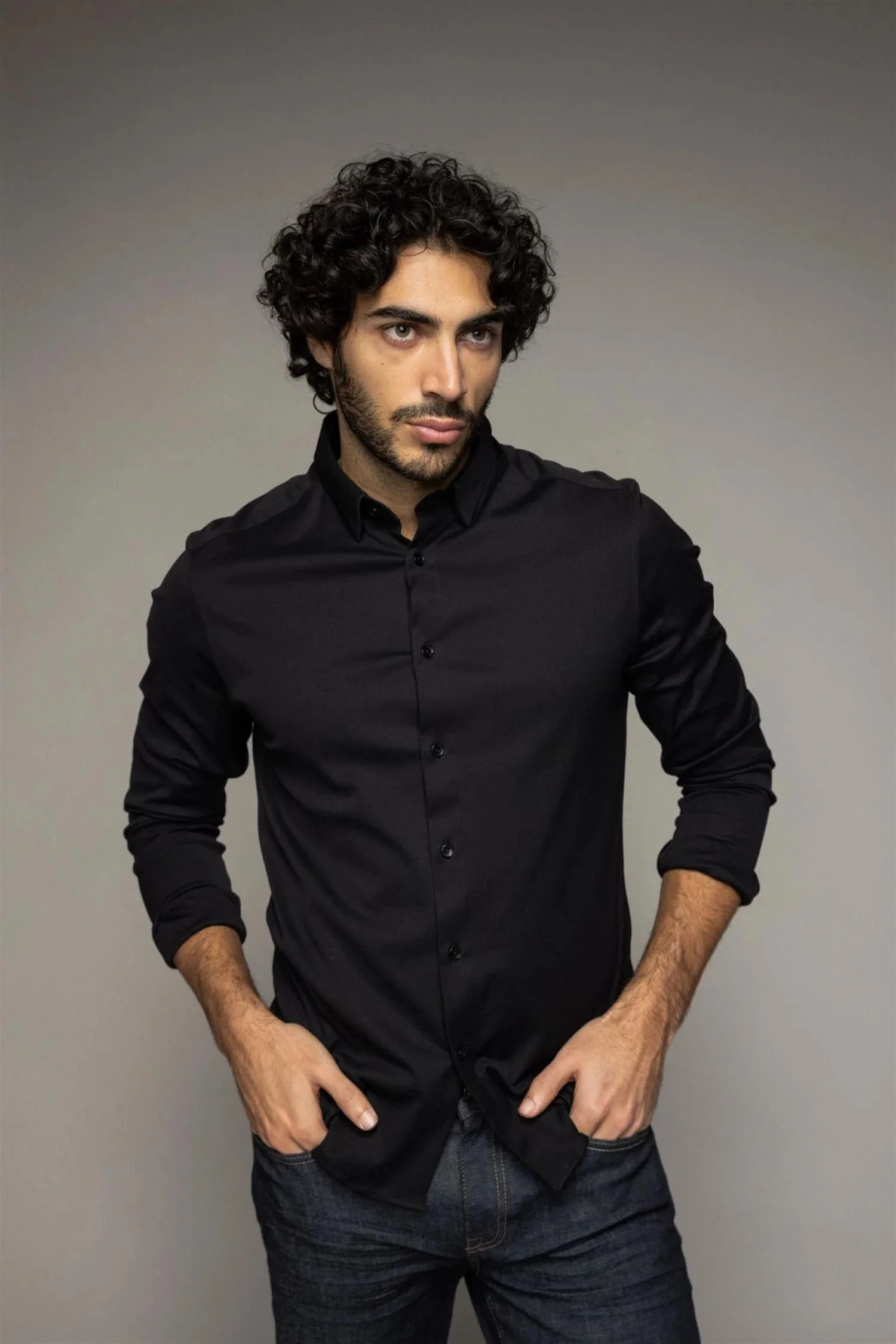 Marco Jersey Shirt Black - Image 5