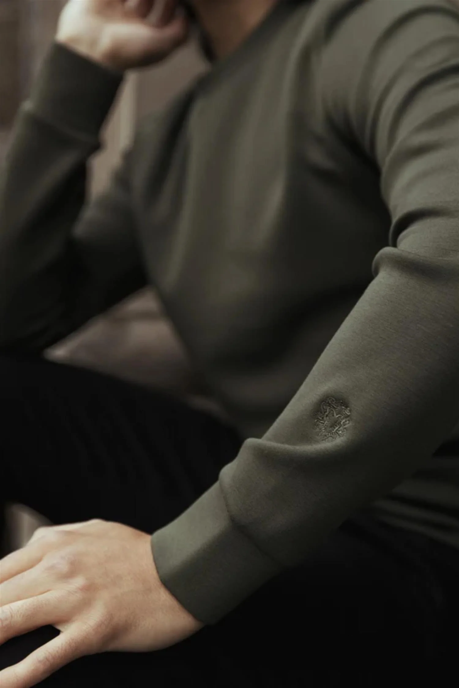 Abel Crew Neck Sweat Dk Army Green - Image 3