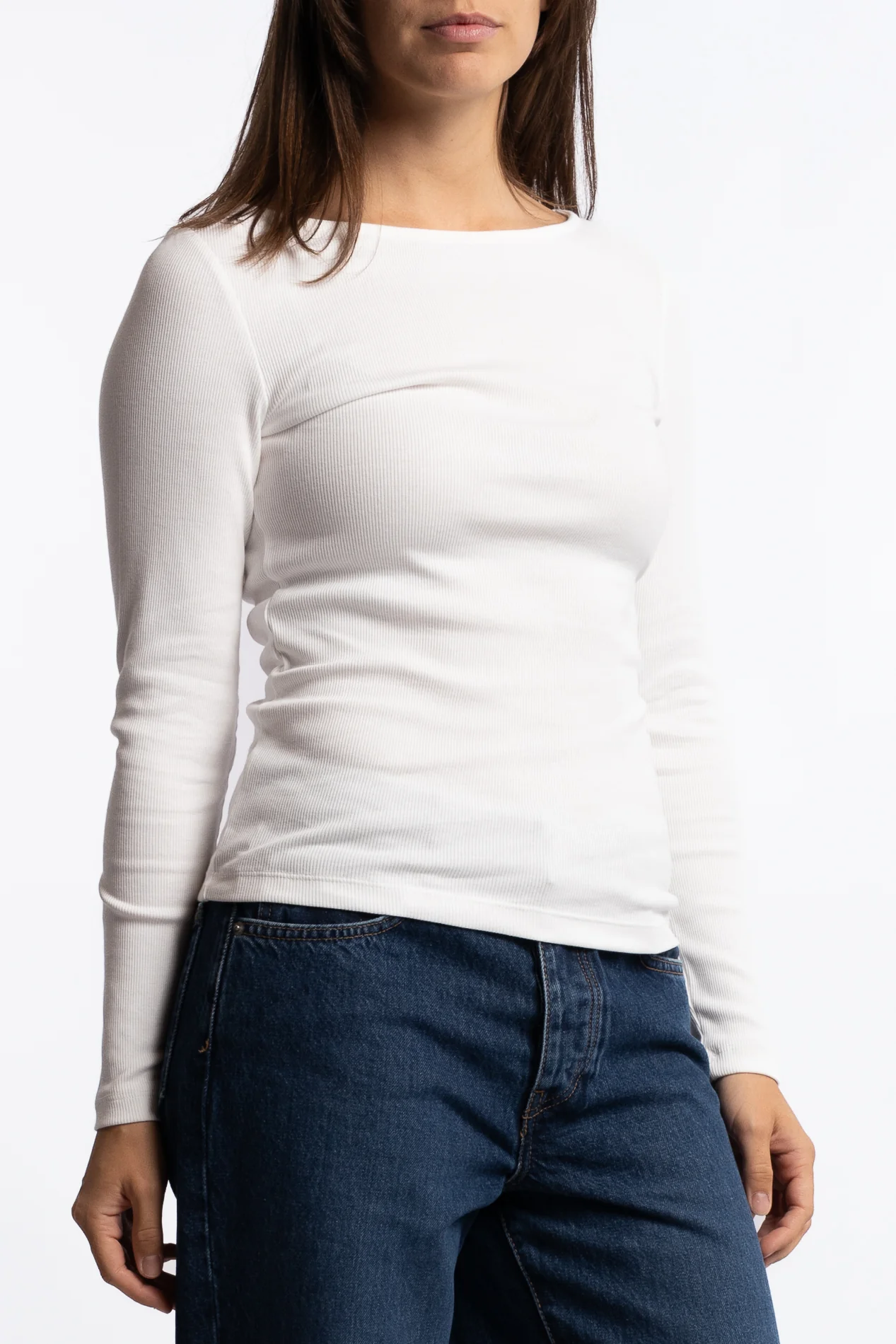 Petronella Rib Boatneck- Off-White - Image 2