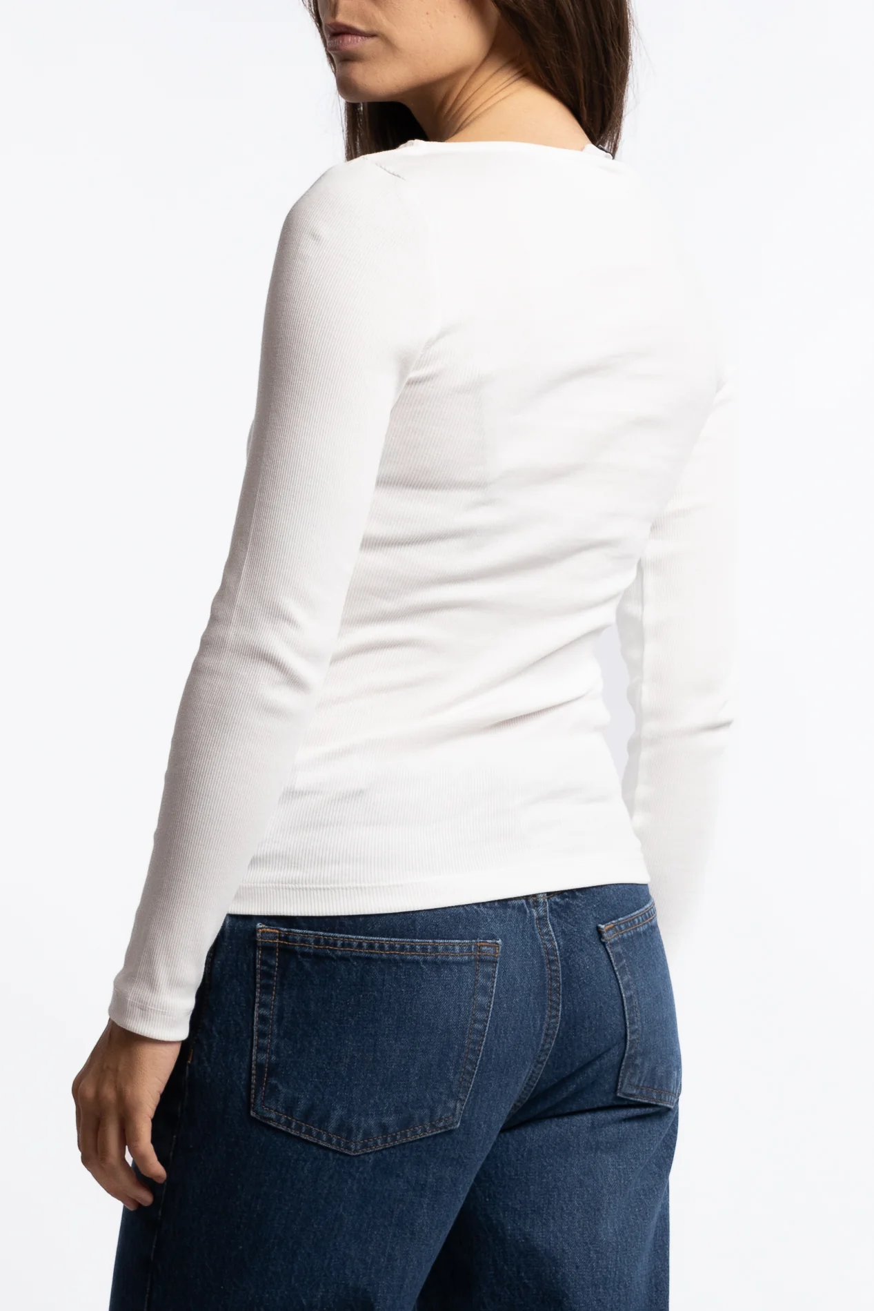 Petronella Rib Boatneck- Off-White - Image 3