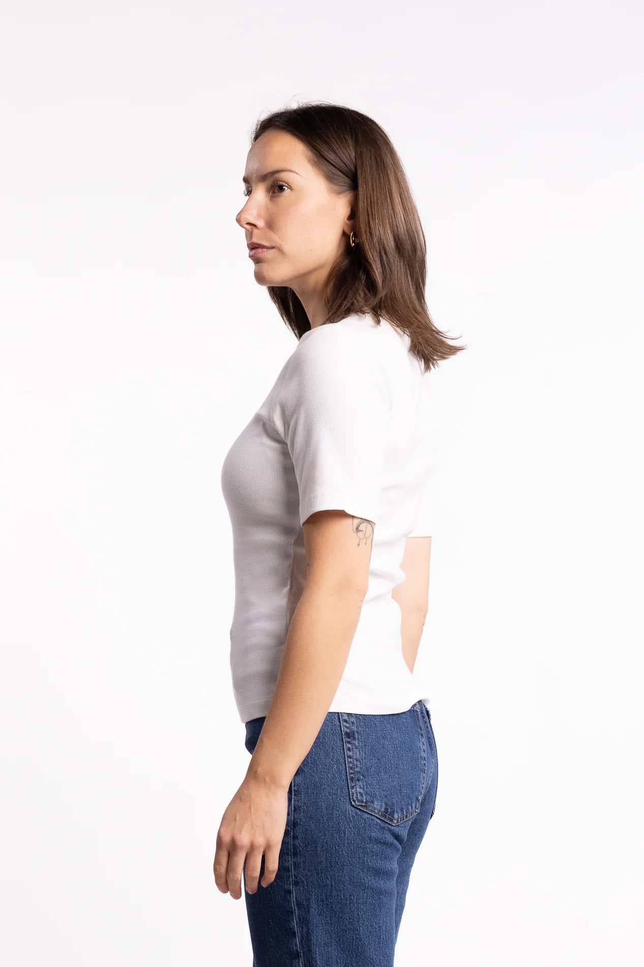 Pippa Rib Tee- Off-White - Image 2