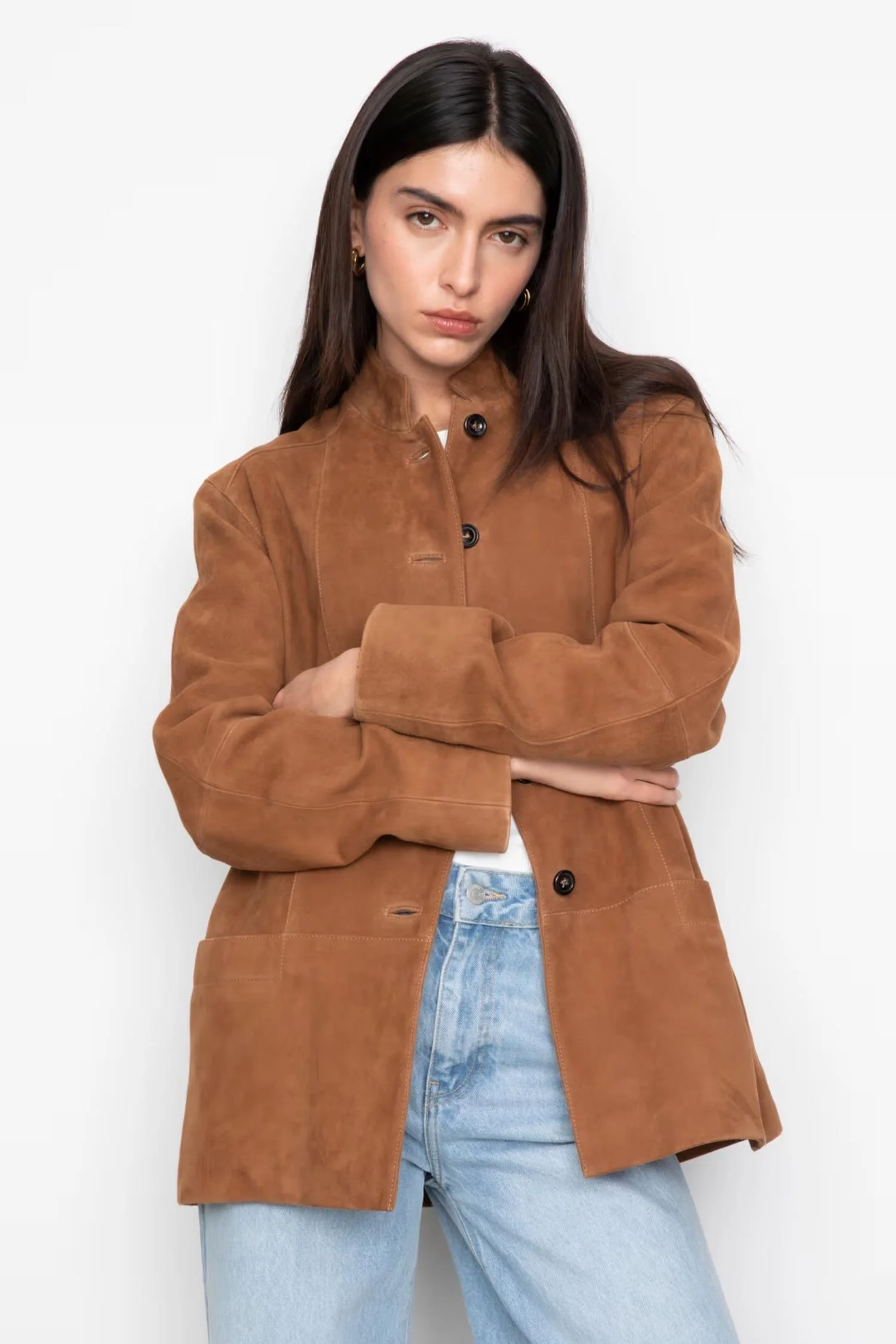 Lauren Leather Jacket - 1043 Camel suede - Image 6