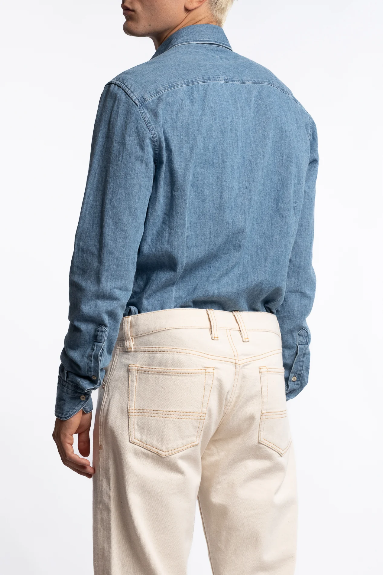Slimline Blue Denim Shirt - Image 2