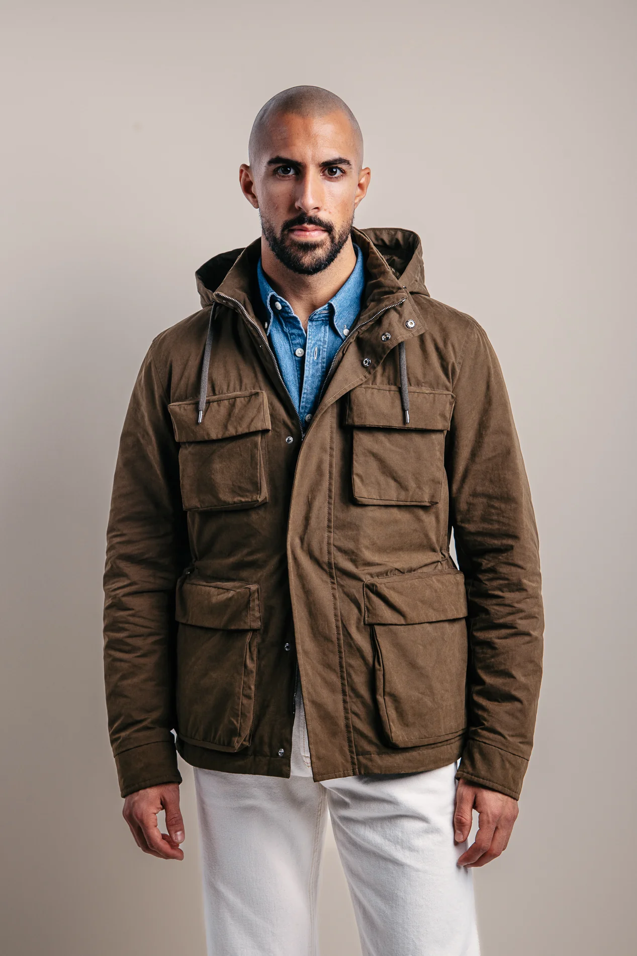 Woven Half Coat Verde Militare - Image 6