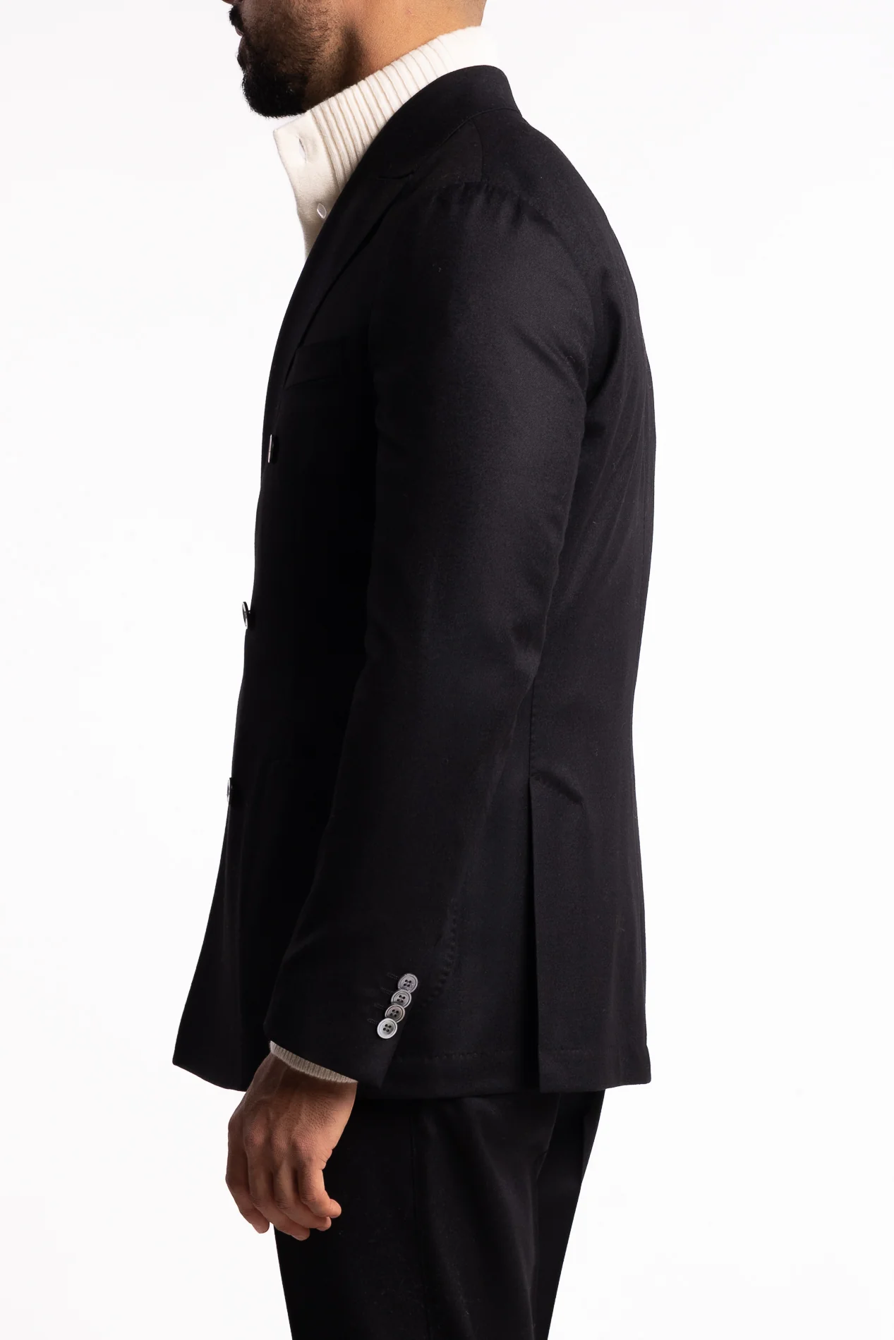 Vicenza DB Flannel Blazer Black - Image 2