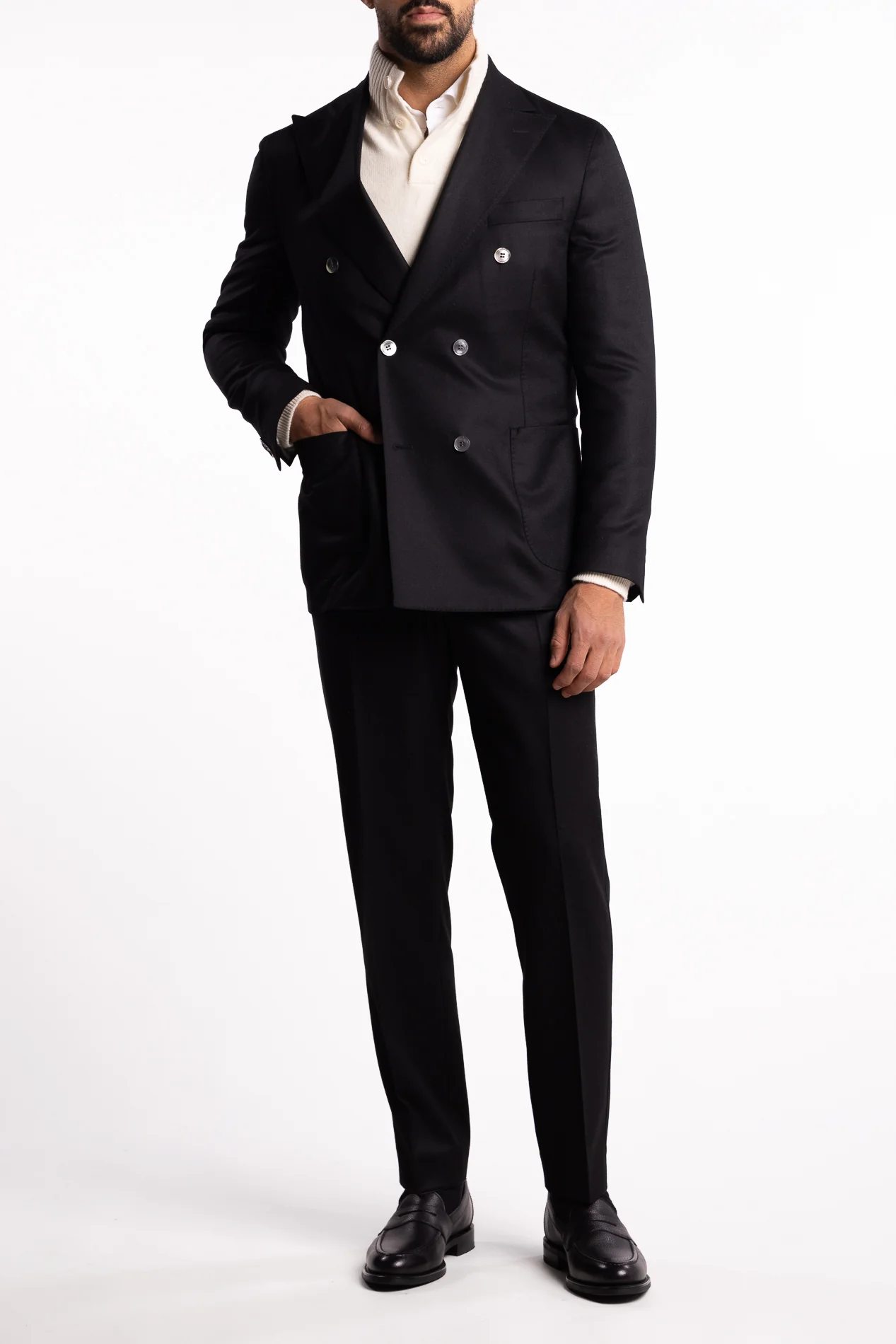 Vicenza DB Flannel Blazer Black - Image 4