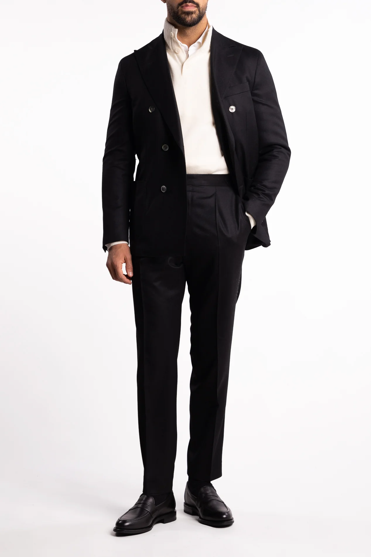 Vicenza DB Flannel Blazer Black - Image 5