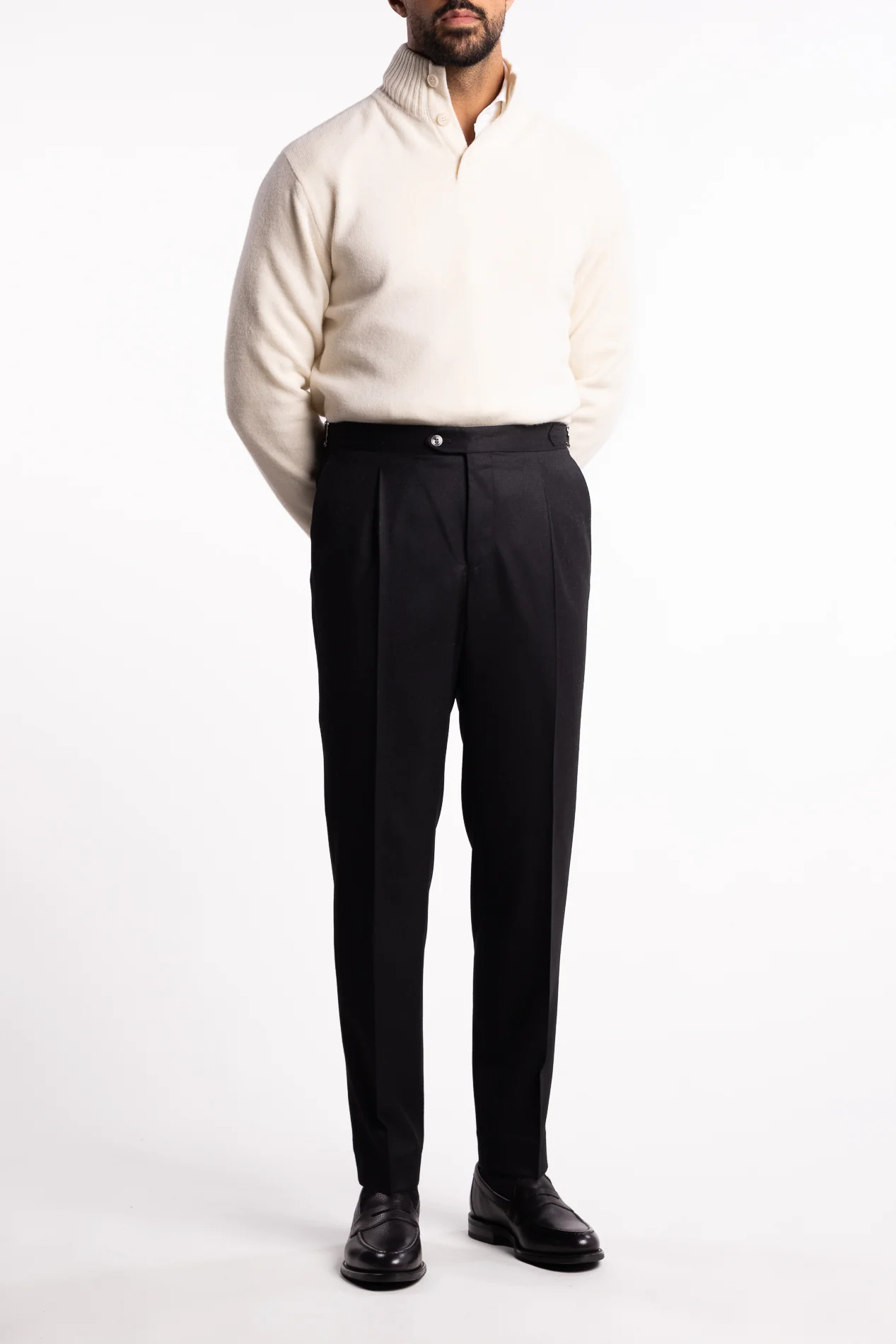 Prato Flanell Trousers Black - Image 4