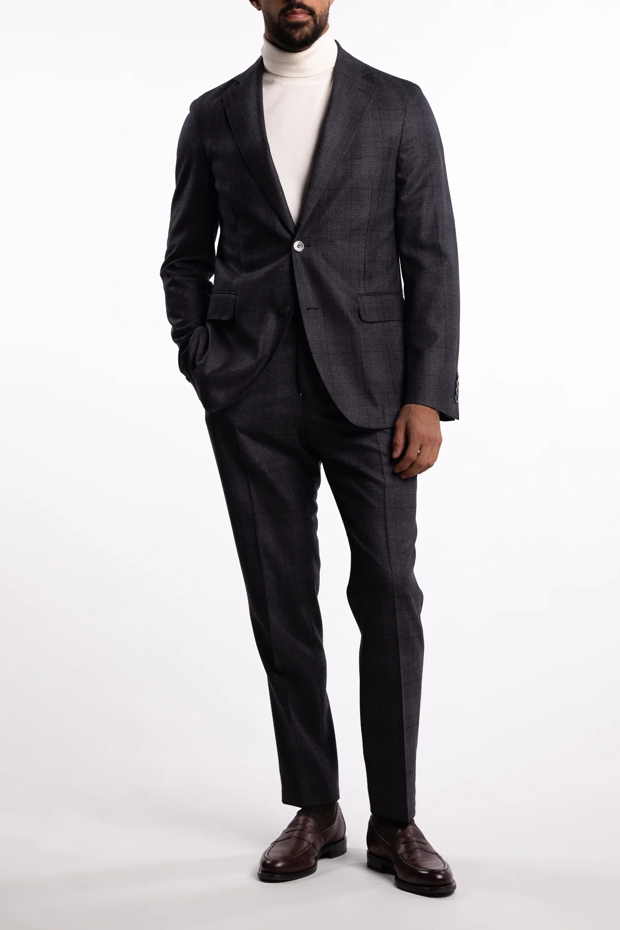 New Sienna Slim Fit Flanell Blazer Grey Check - Image 4