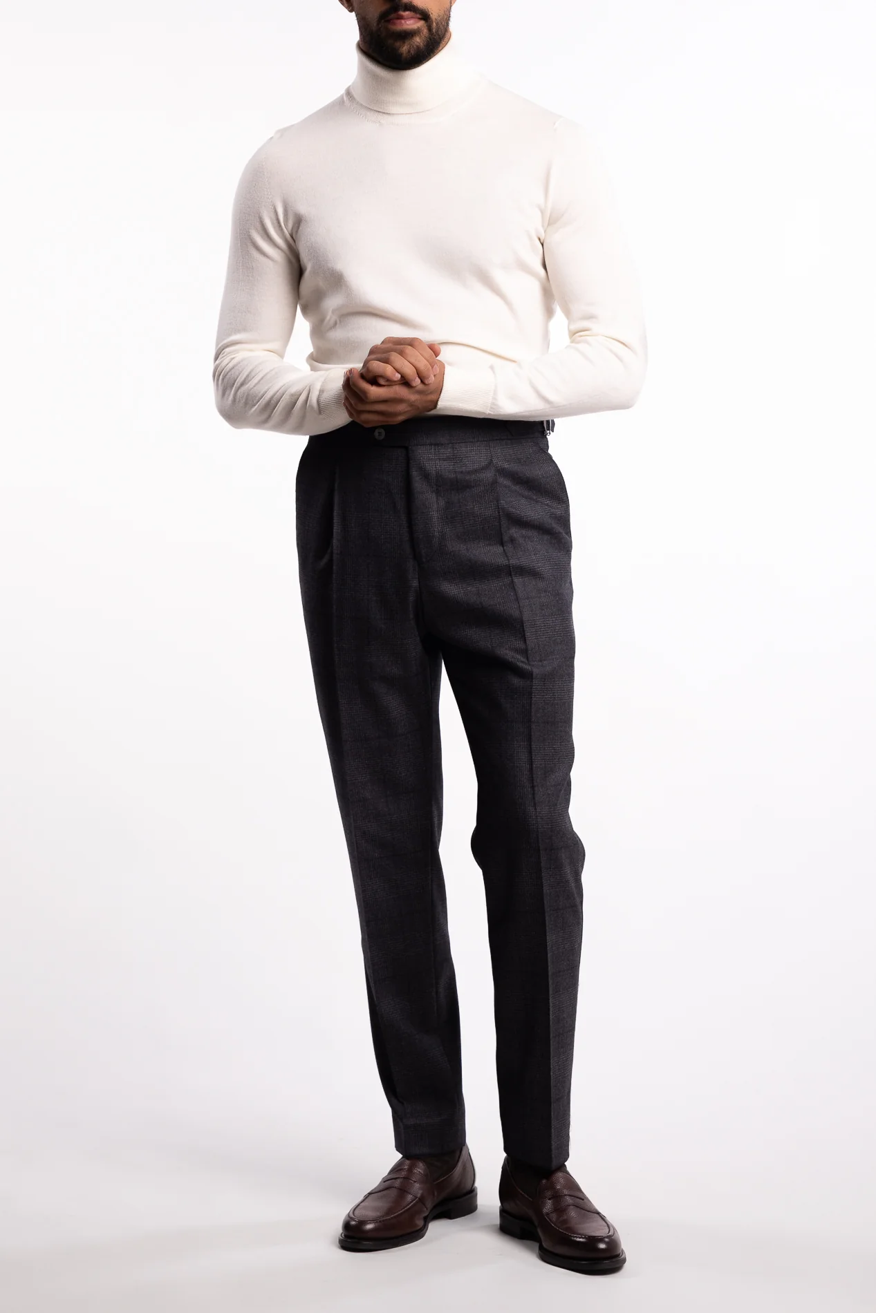 Prato Flanell Pant Grey Check - Image 4