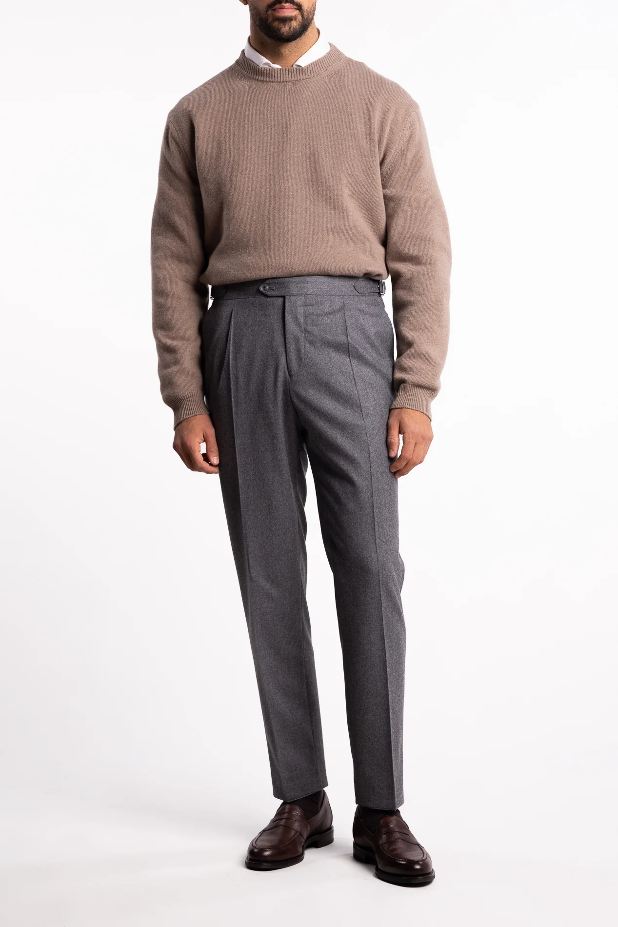 Prato Flannel Trousers Grey Melange - Image 5