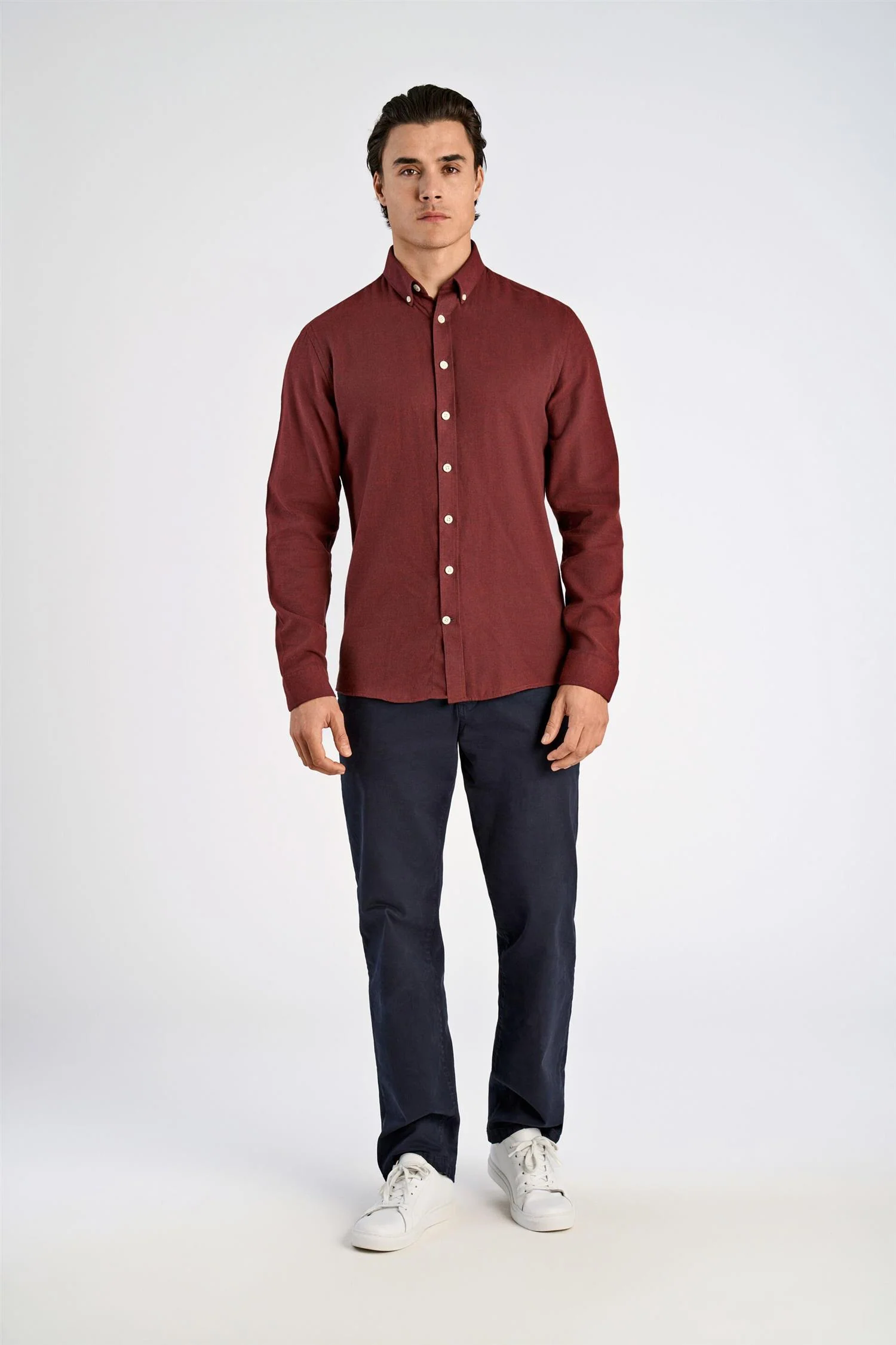 Flannel Shirt Burgundy - Image 3