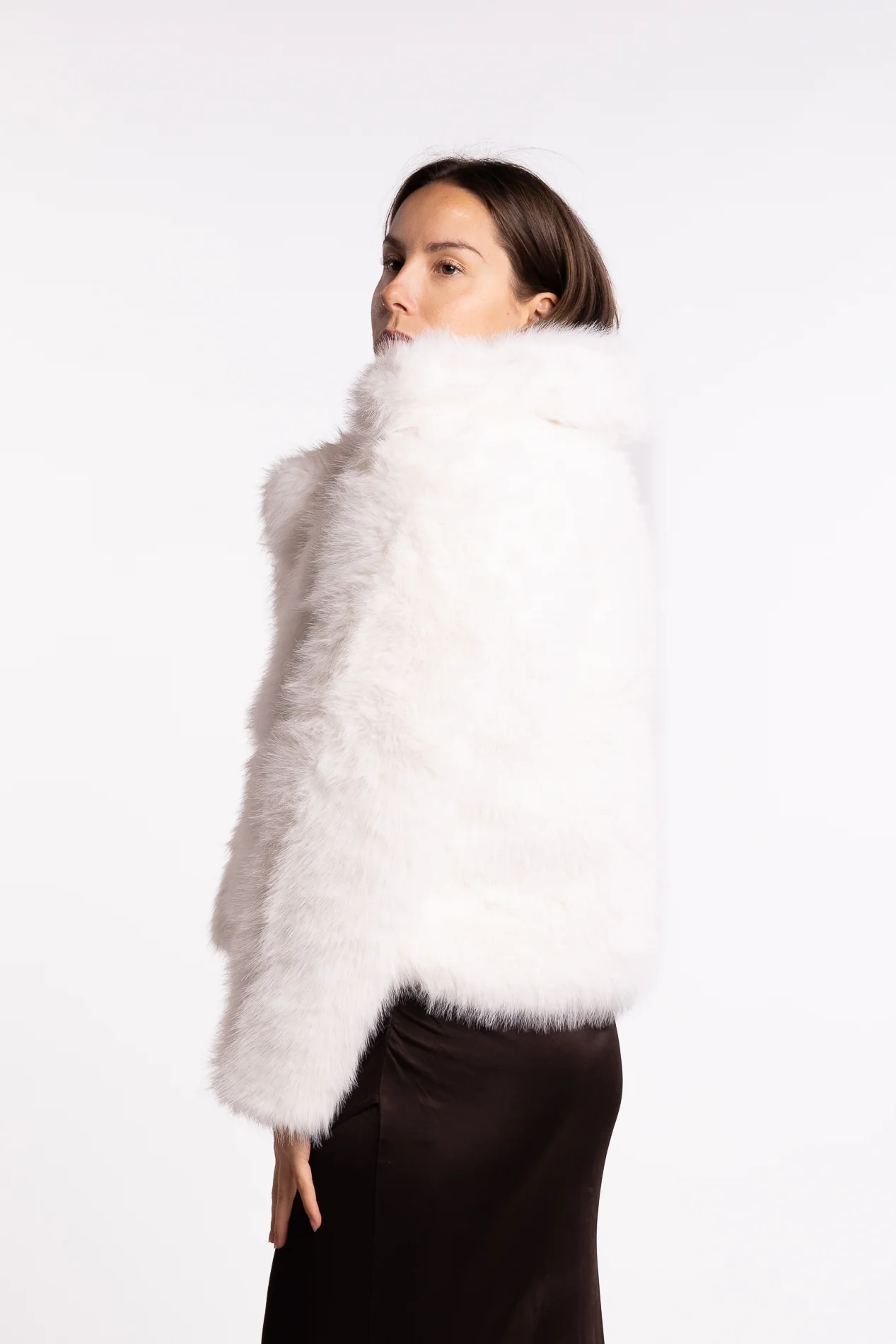 Sofia Fake Fur Jacket- White - Image 2