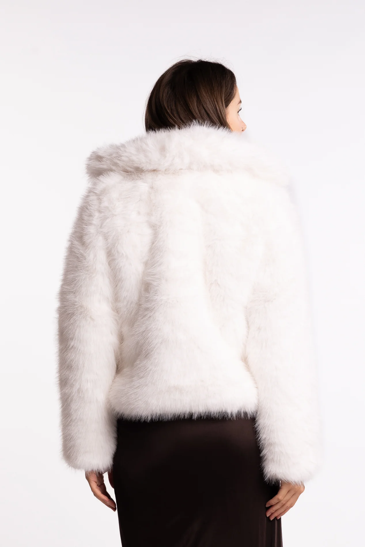 Sofia Fake Fur Jacket- White - Image 3