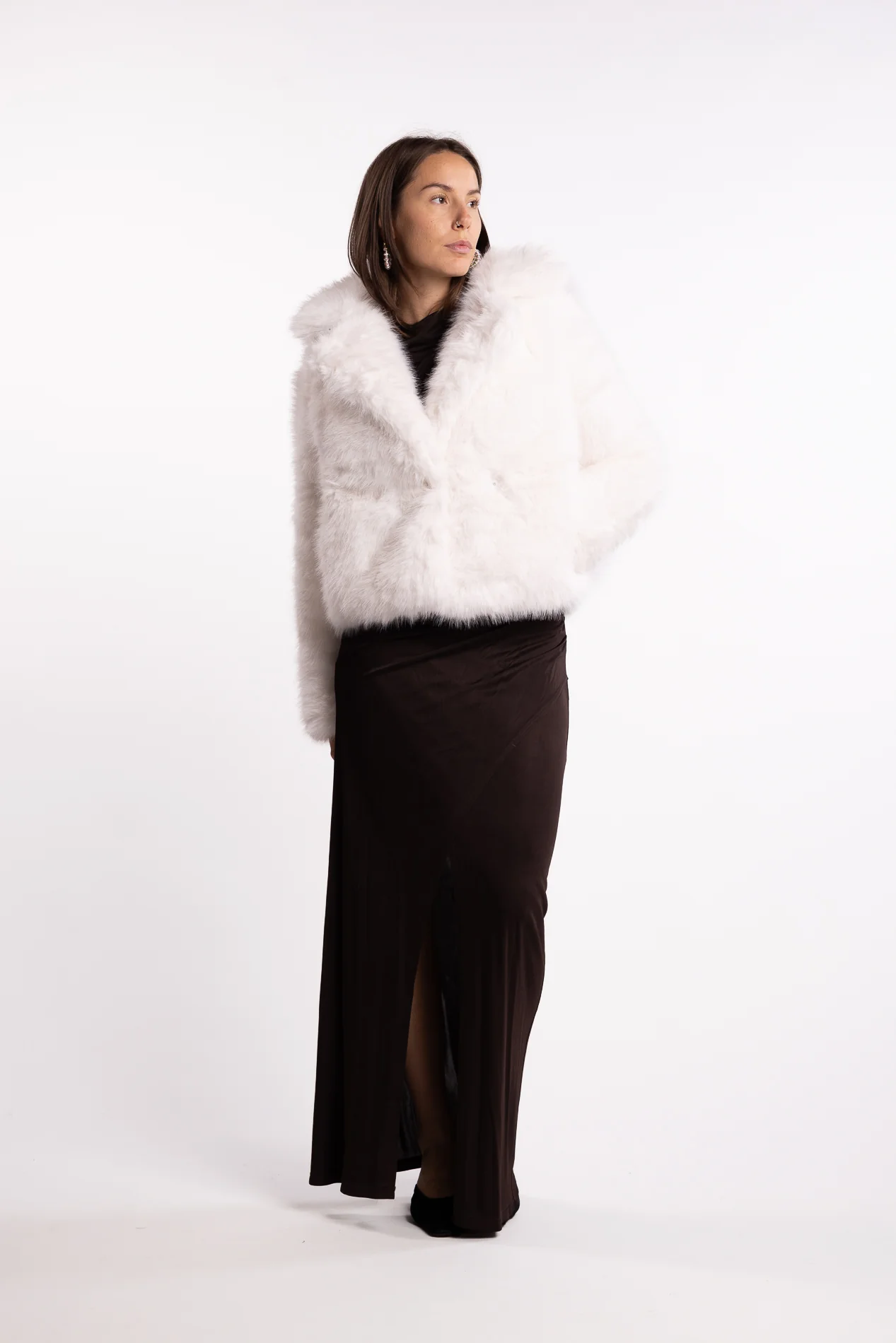 Sofia Fake Fur Jacket- White - Image 5
