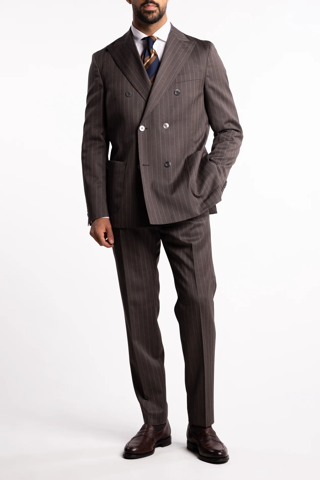 Vicenza DB Blazer Brown Pinstripe - Image 5