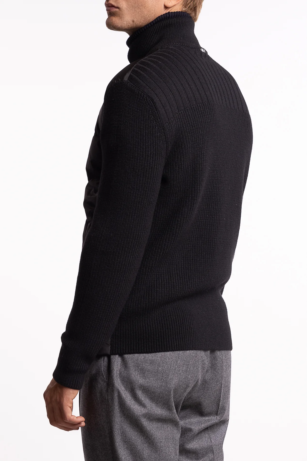 Knitted Hybrid Jacket Black - Image 2
