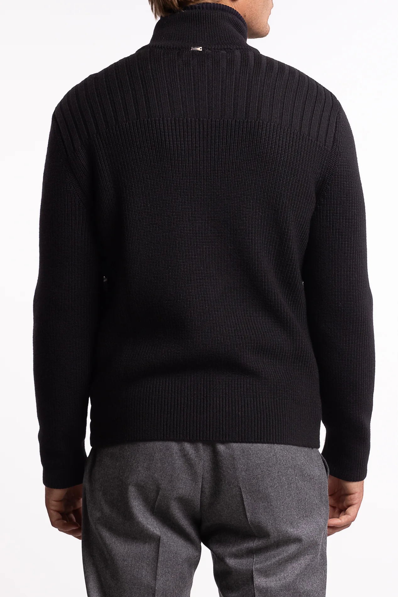 Knitted Hybrid Jacket Black - Image 3