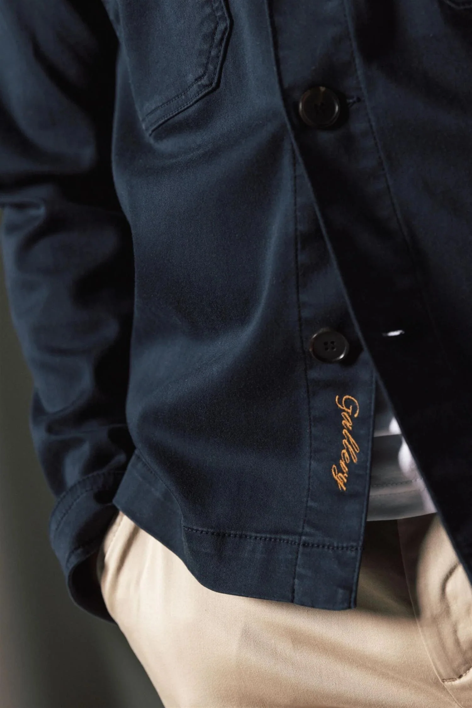 Matteo Soft Overshirt Navy - Image 6