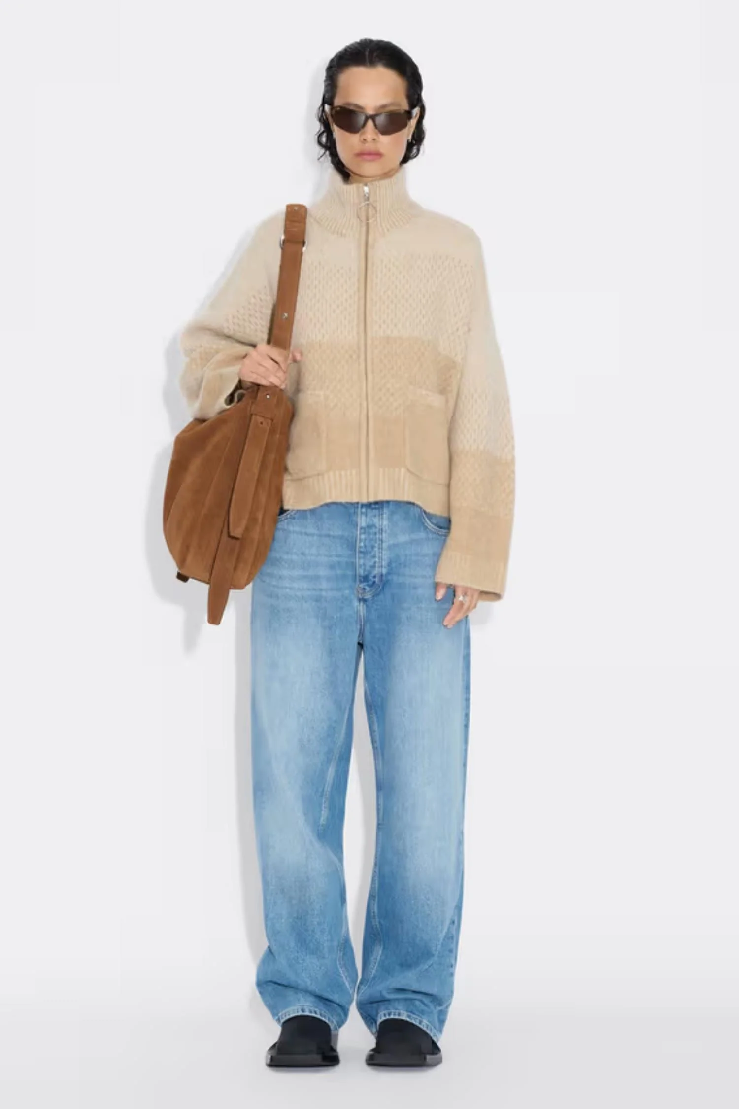 Bud Slouchy Suede Tote - Camel - Image 2