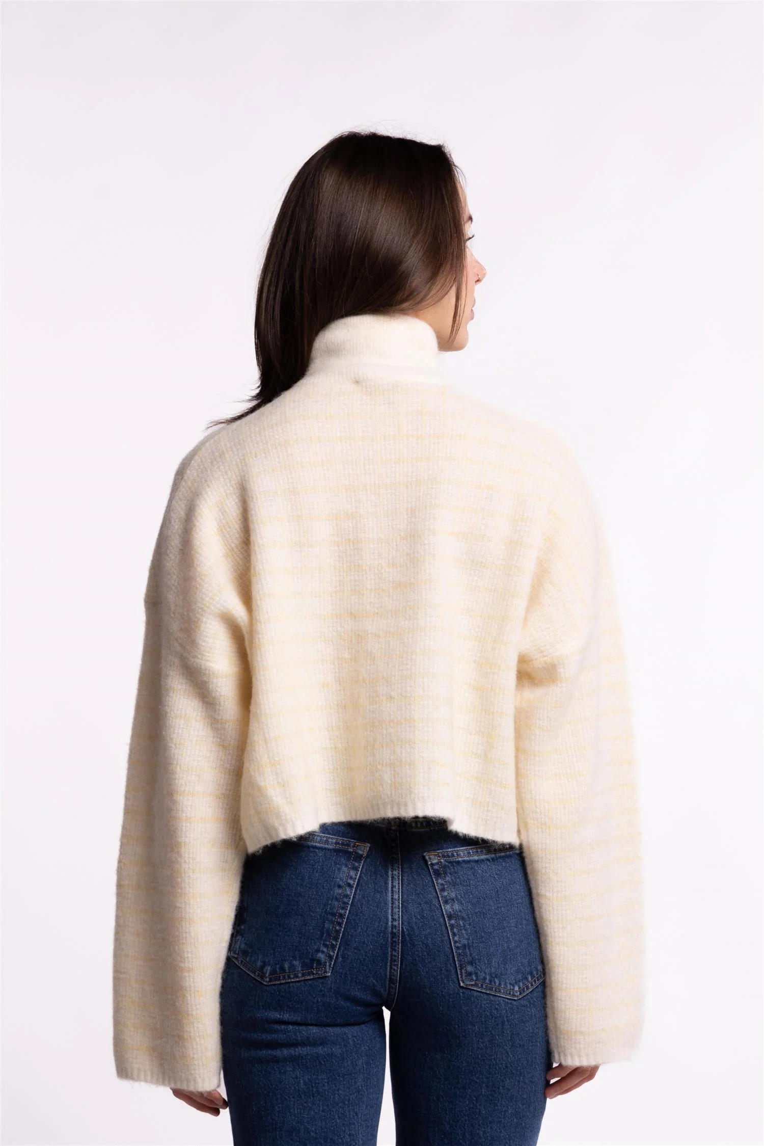 Tine Waflle Check Cardigan- Lt Yellow Mix - Image 5