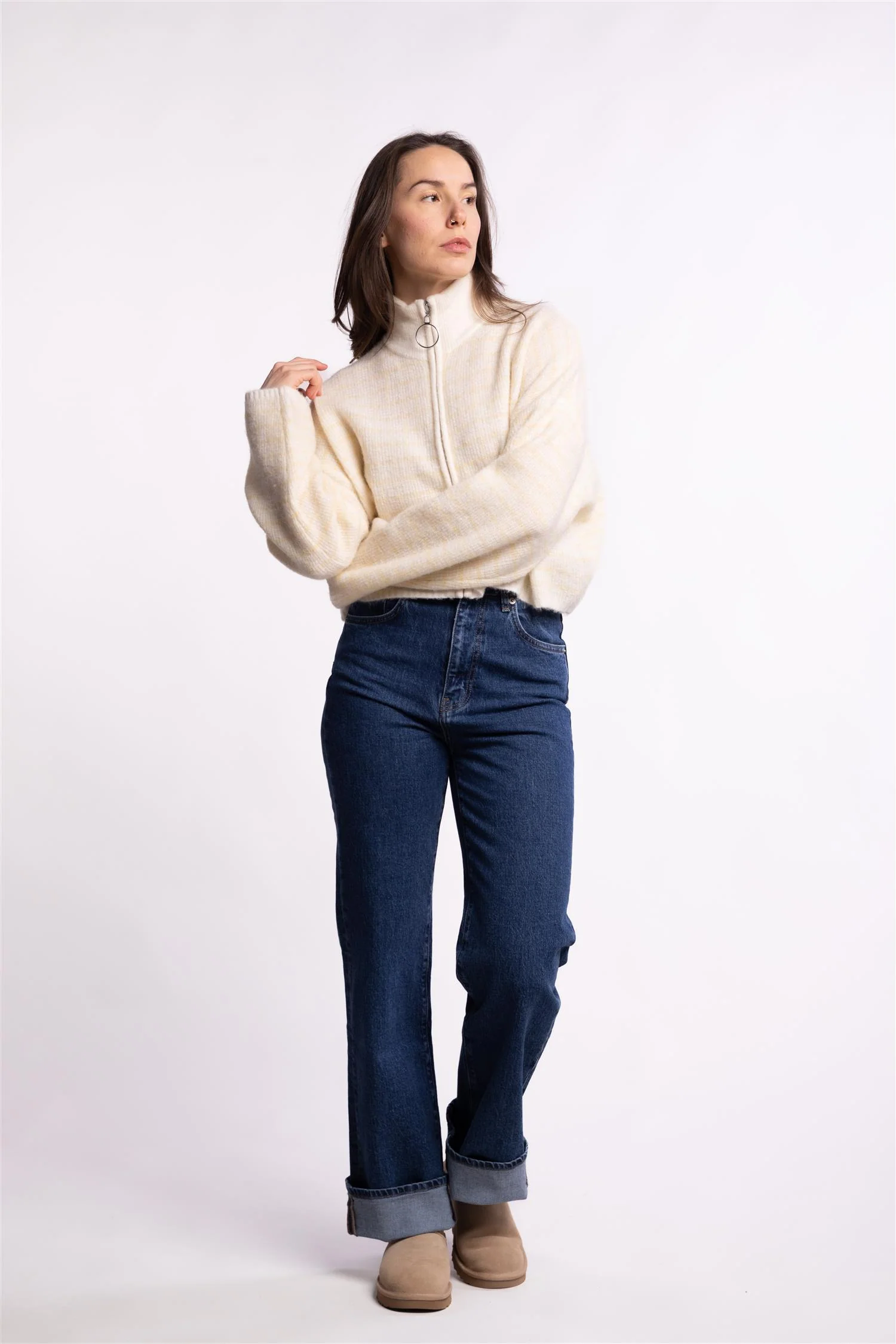 Tine Waflle Check Cardigan- Lt Yellow Mix - Image 7