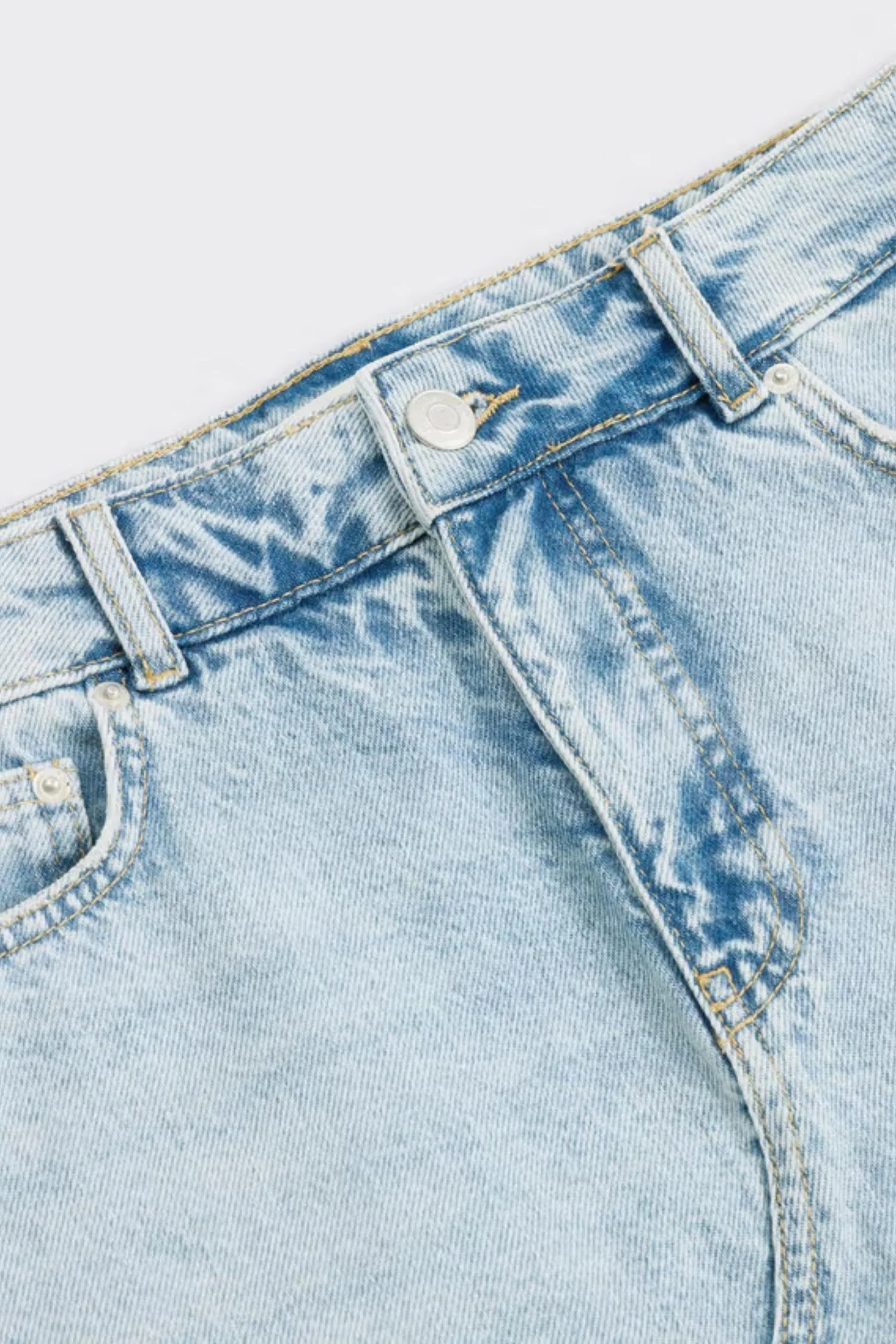 Denim Mini Skirt-Blue Washed - Image 5