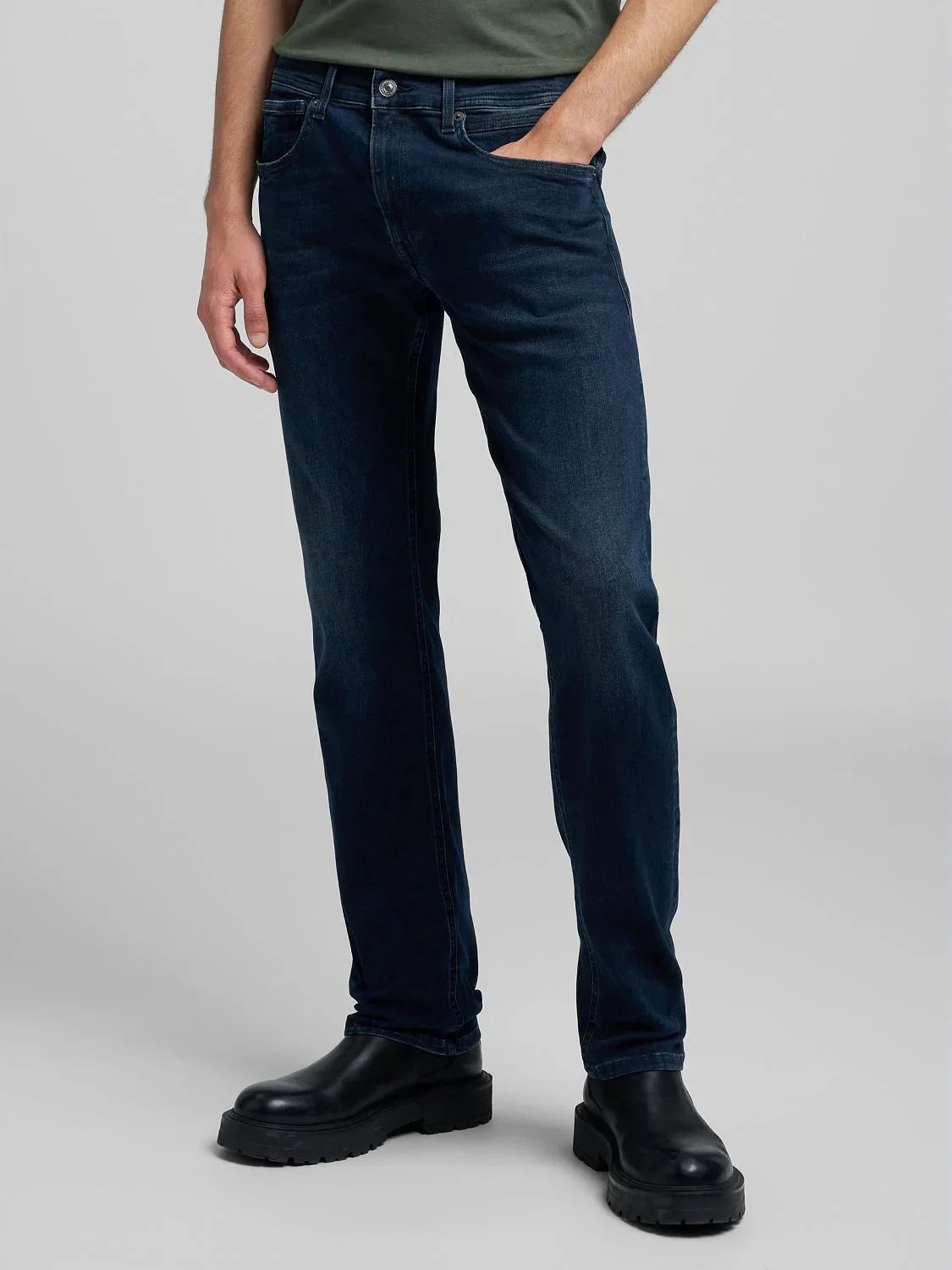 Grover Straight Fit Hyperflex Dark Blue Jeans - Image 2