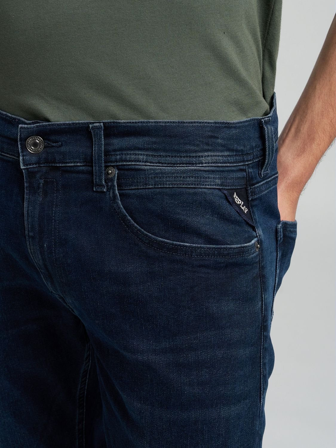 Grover Straight Fit Hyperflex Dark Blue Jeans - Image 7