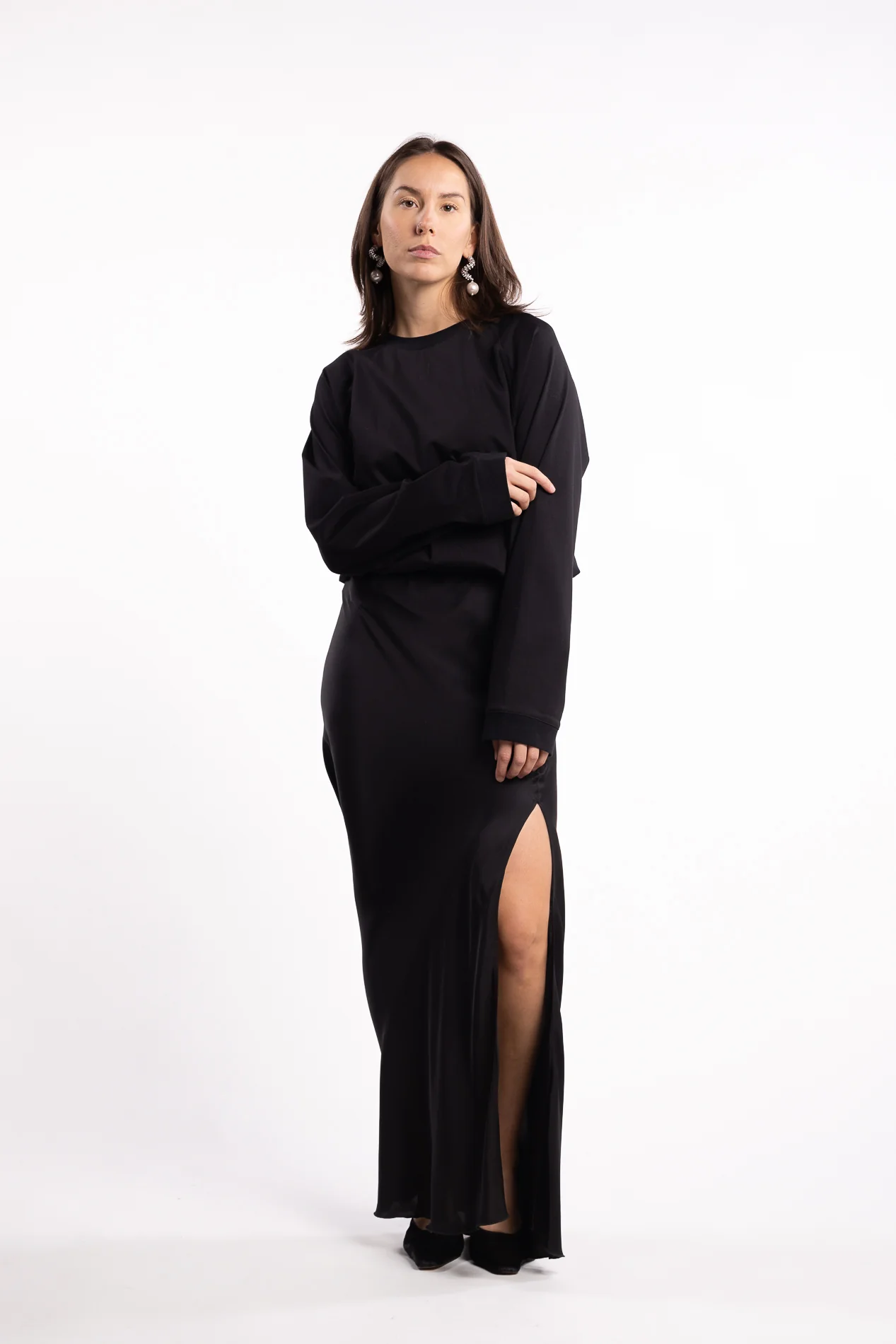 Thelma LS Cotton Tee- Black - Image 6