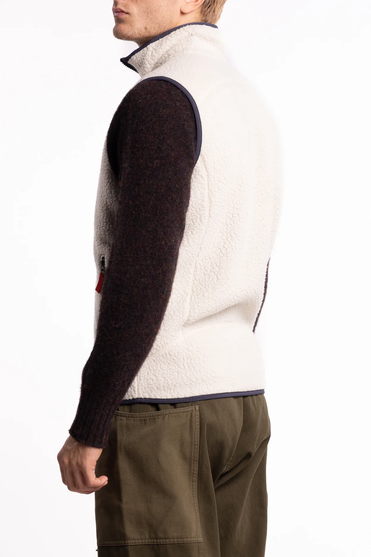Retro Pile Vest Pelican w/Smolder Blue - Image 2