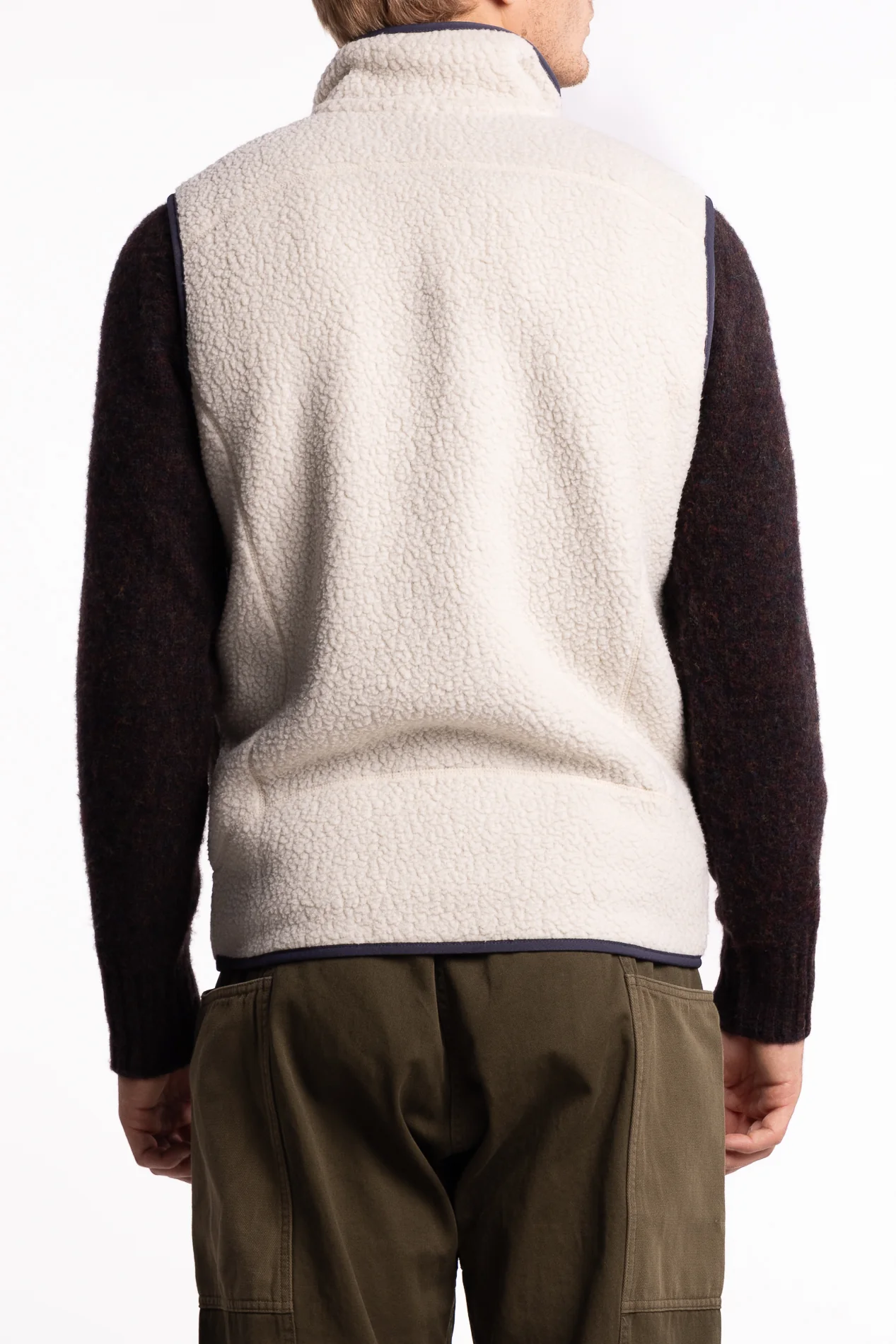 Retro Pile Vest Pelican w/Smolder Blue - Image 3
