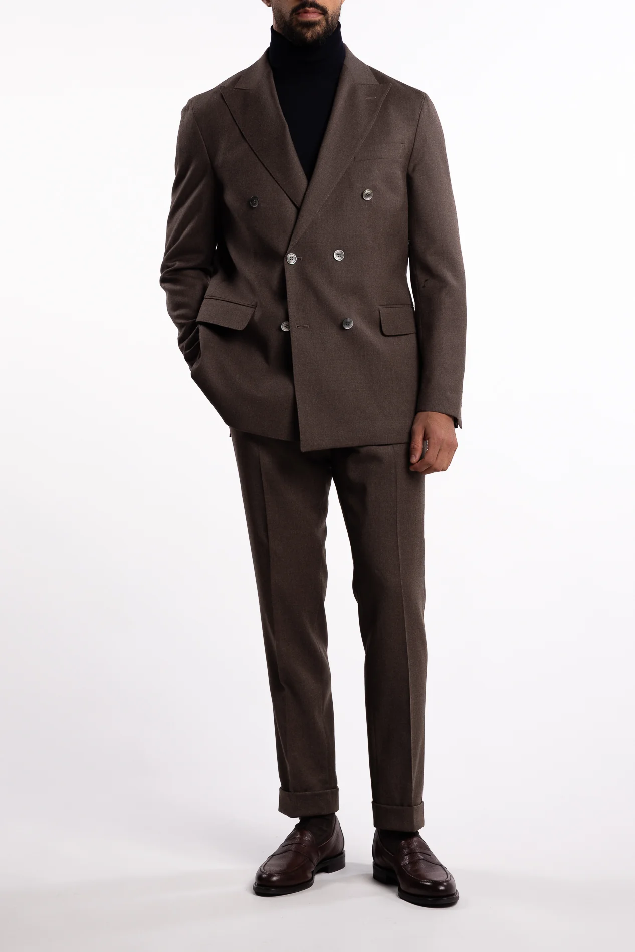 Farris Double Breasted Blazer Beige Melange - Image 4