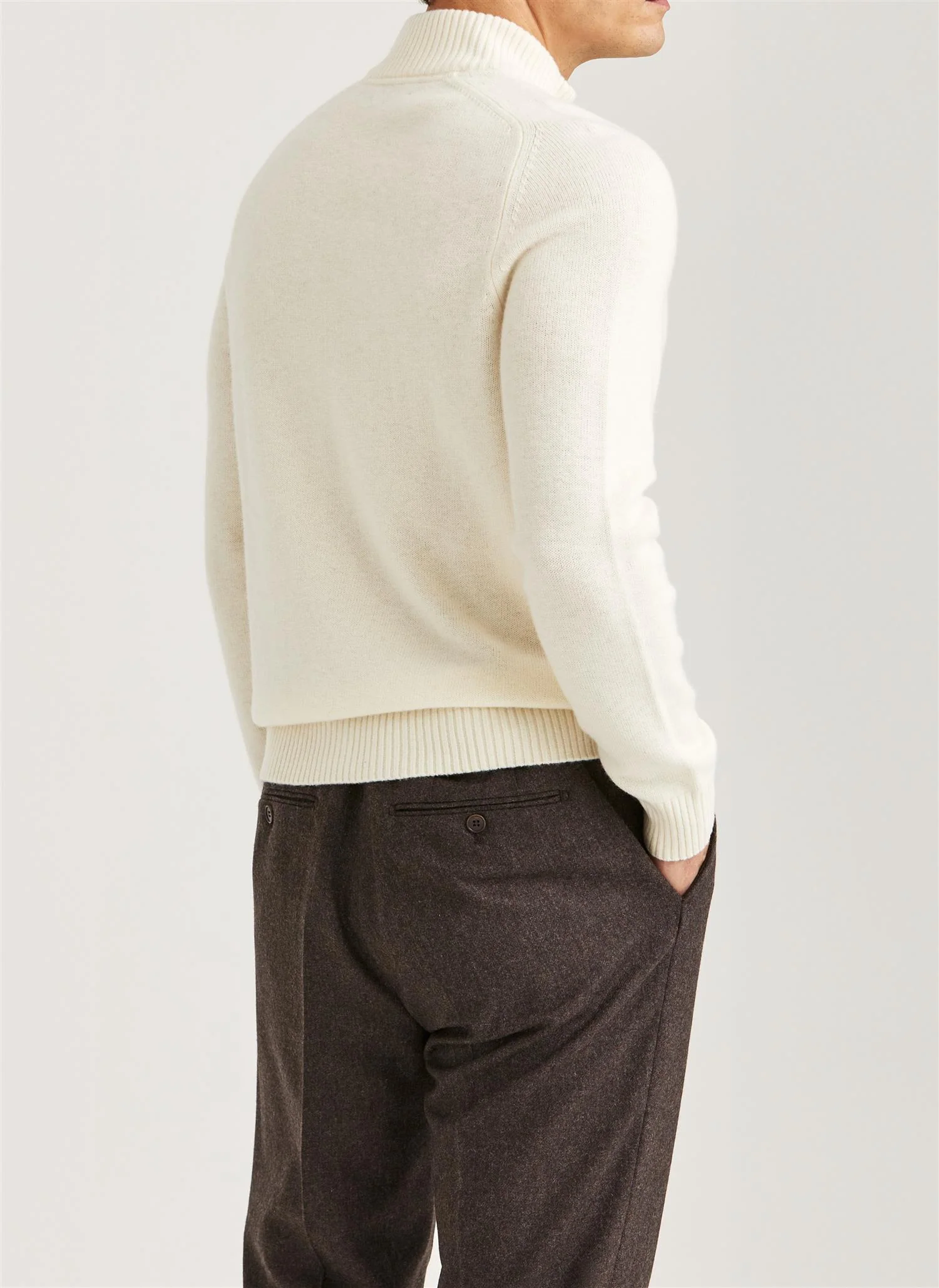 New Hertford Merino Half Zip Off-White - Image 2