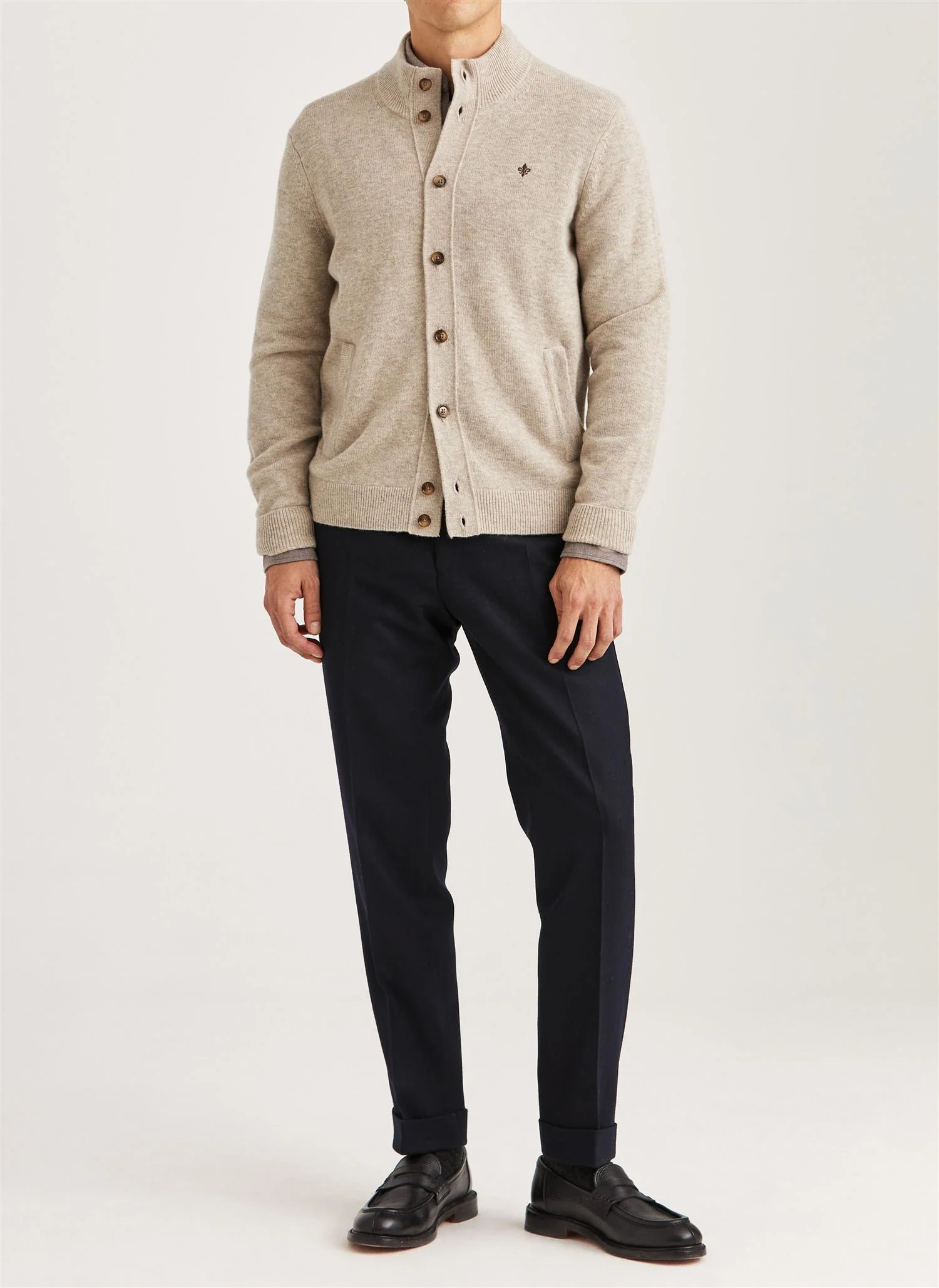 Hertford Button Cardigan Khaki - Image 3