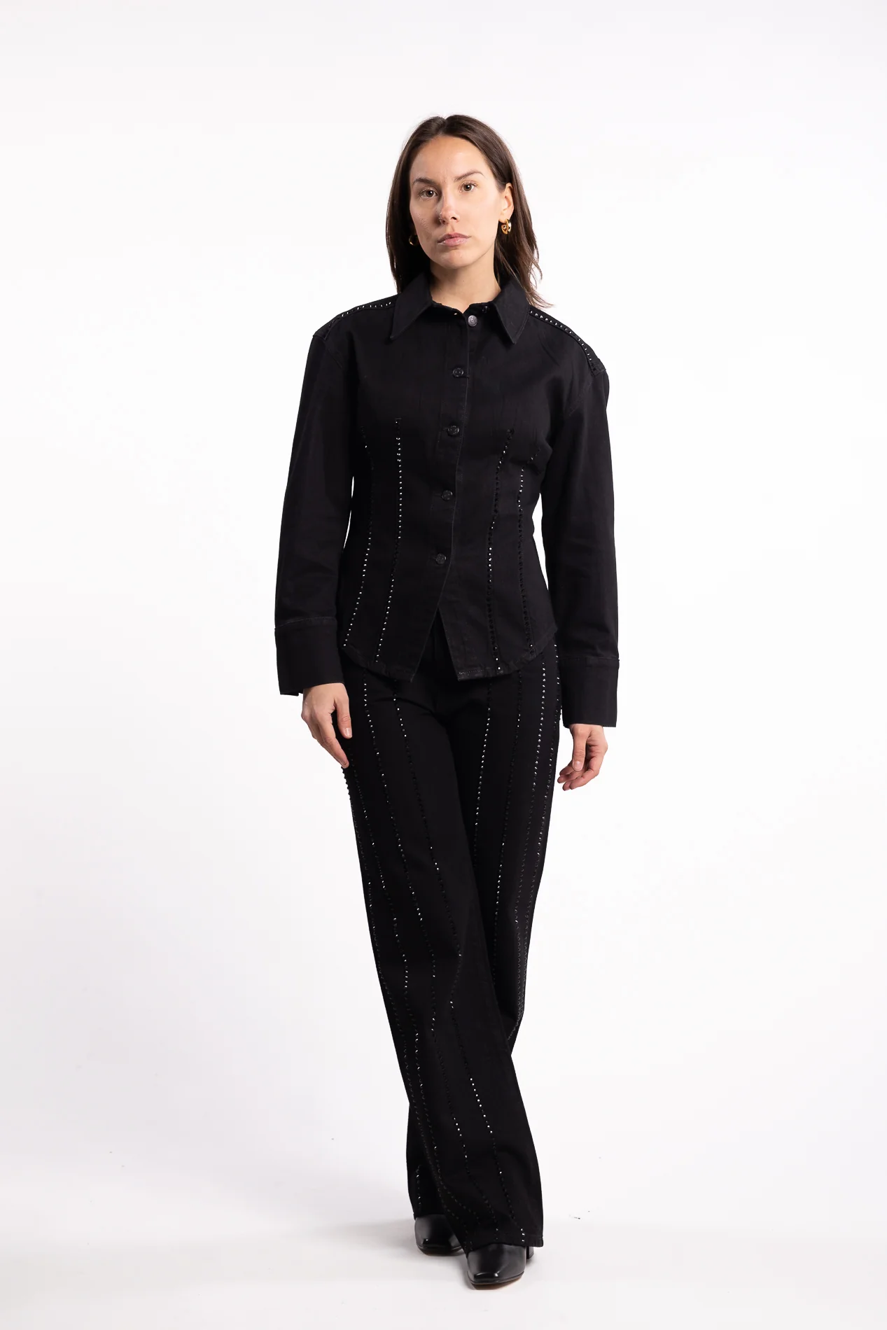 Eloise Embellished Shirt - Black - Image 4