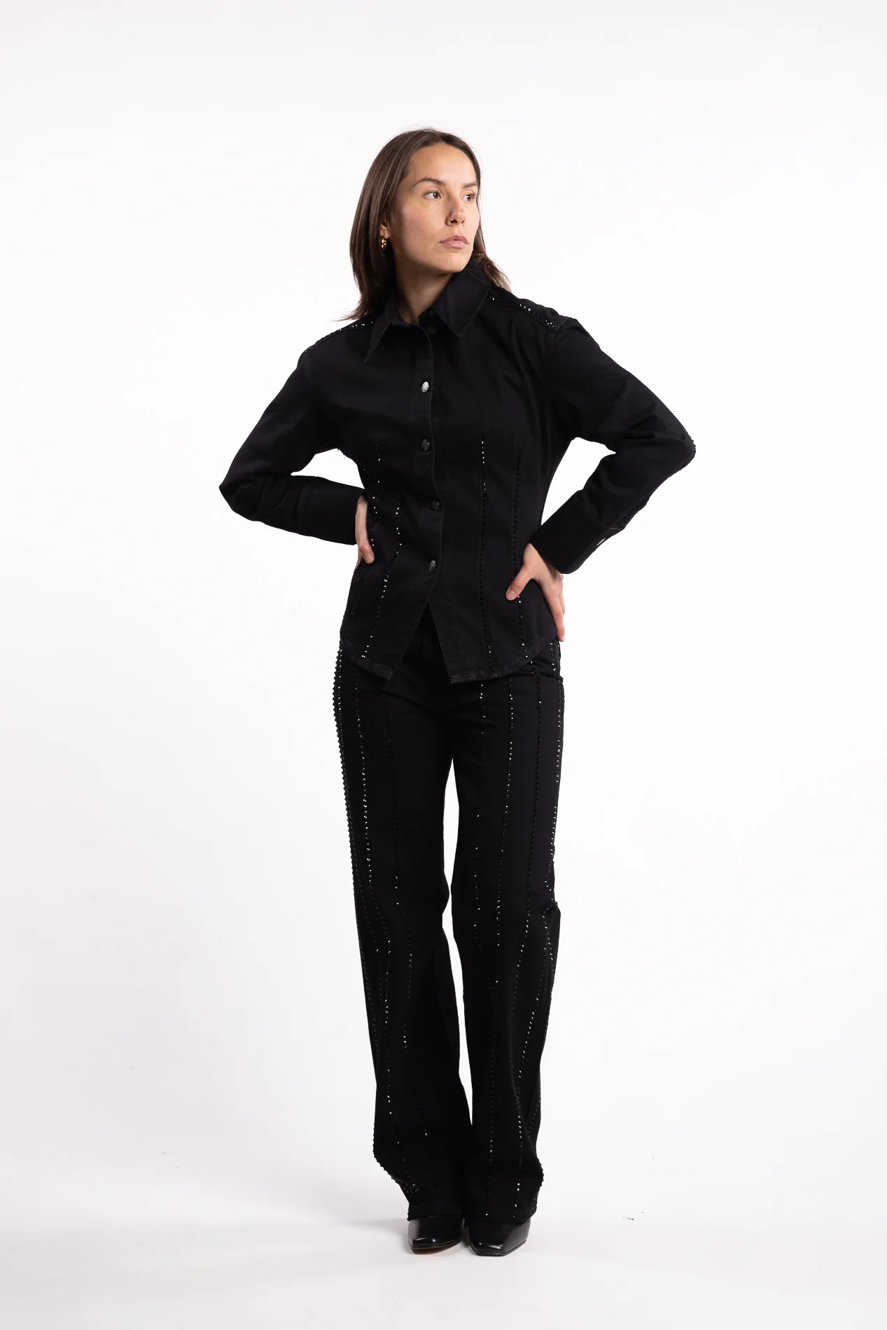 Eloise Embellished Shirt - Black - Image 5
