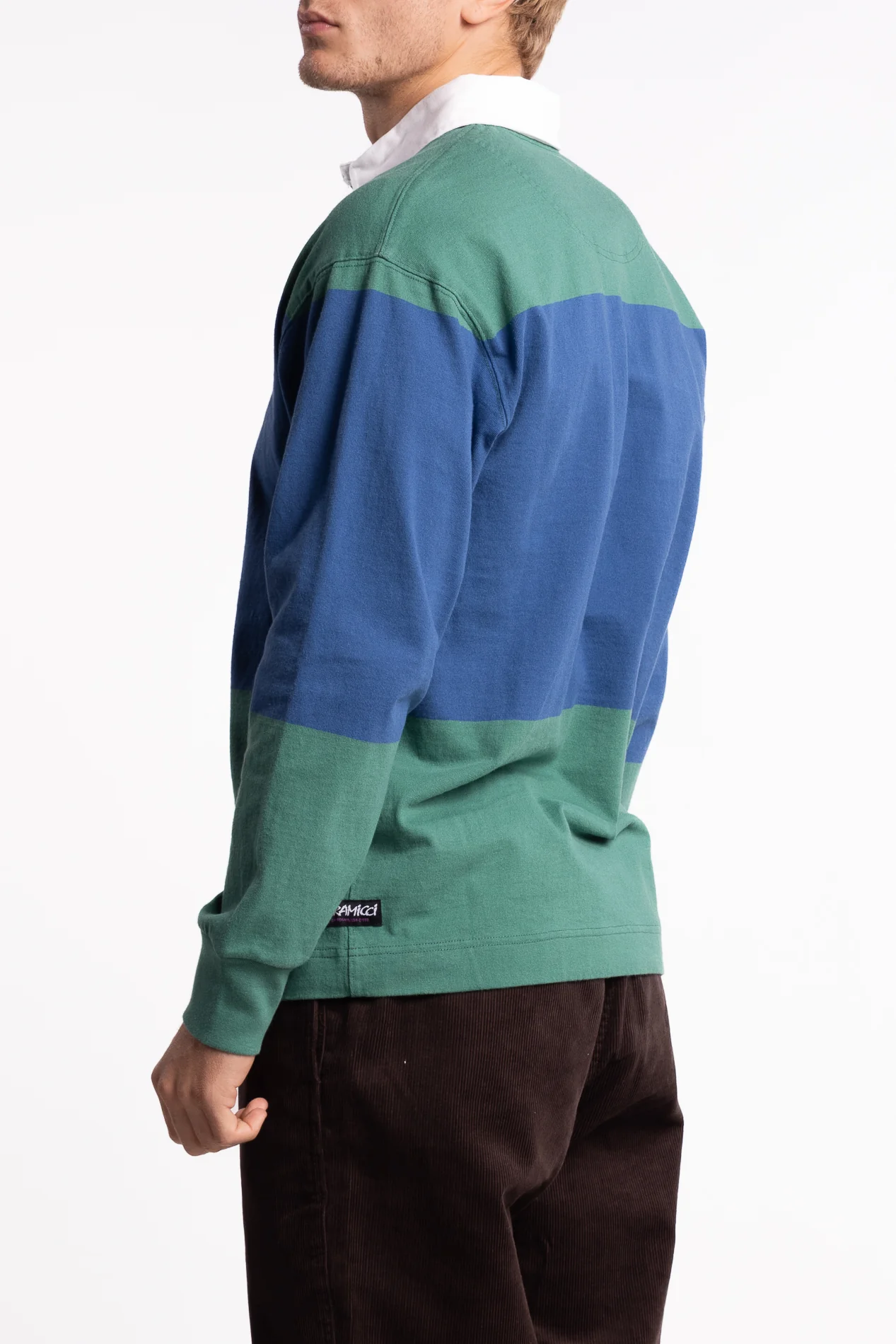 Langdon Rugby Shirt Cerulean / Emerald - Image 2