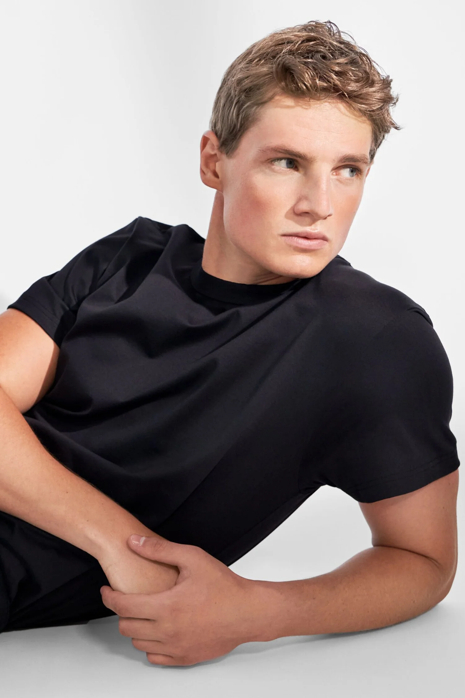 Pima Cotton Crew Neck T-Shirt Black - Image 5