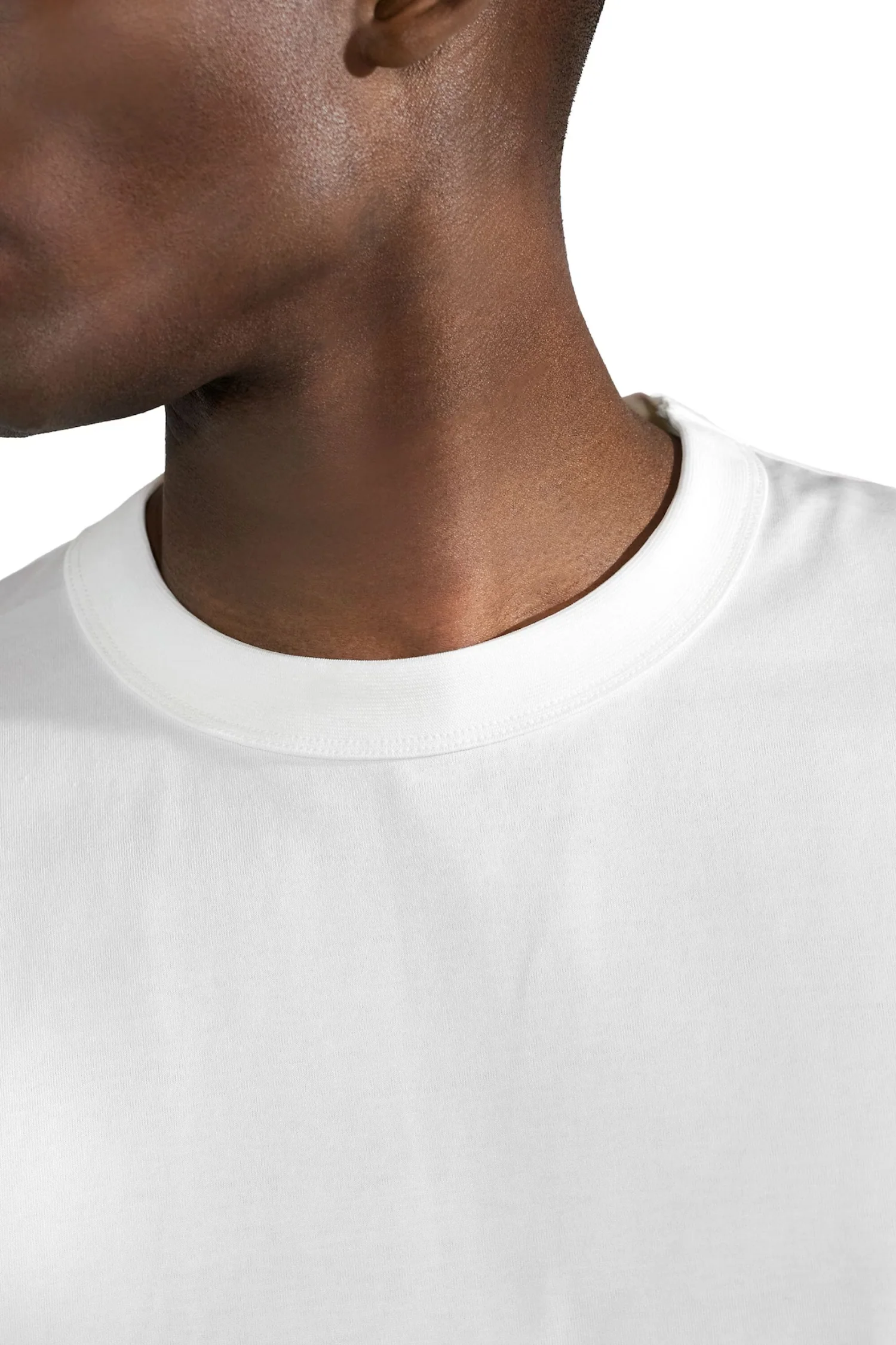 Pima Cotton Crew Neck T-Shirt Ivory - Image 4