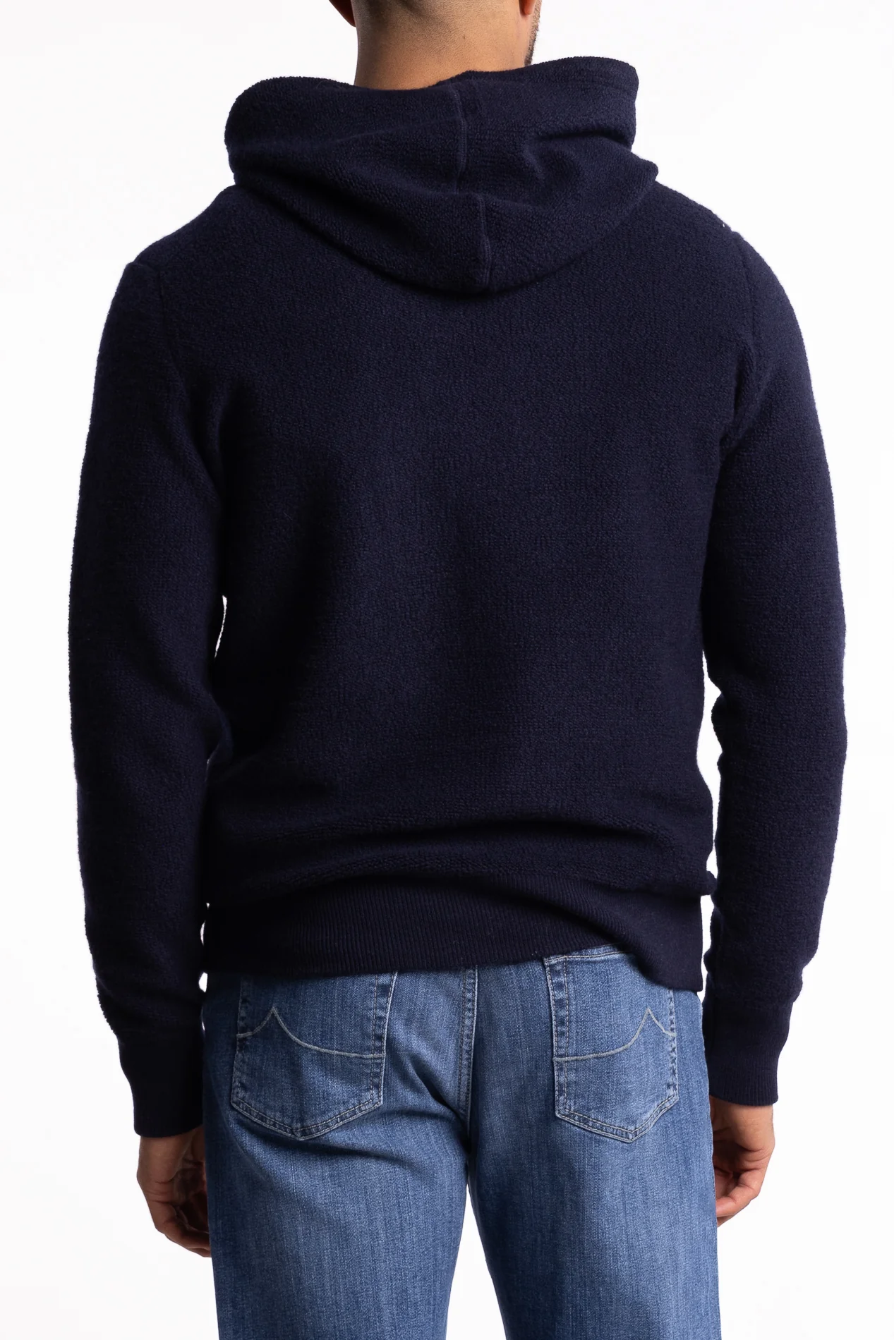 Sweater Hoodie Wool/Cashmere Navy - Image 3