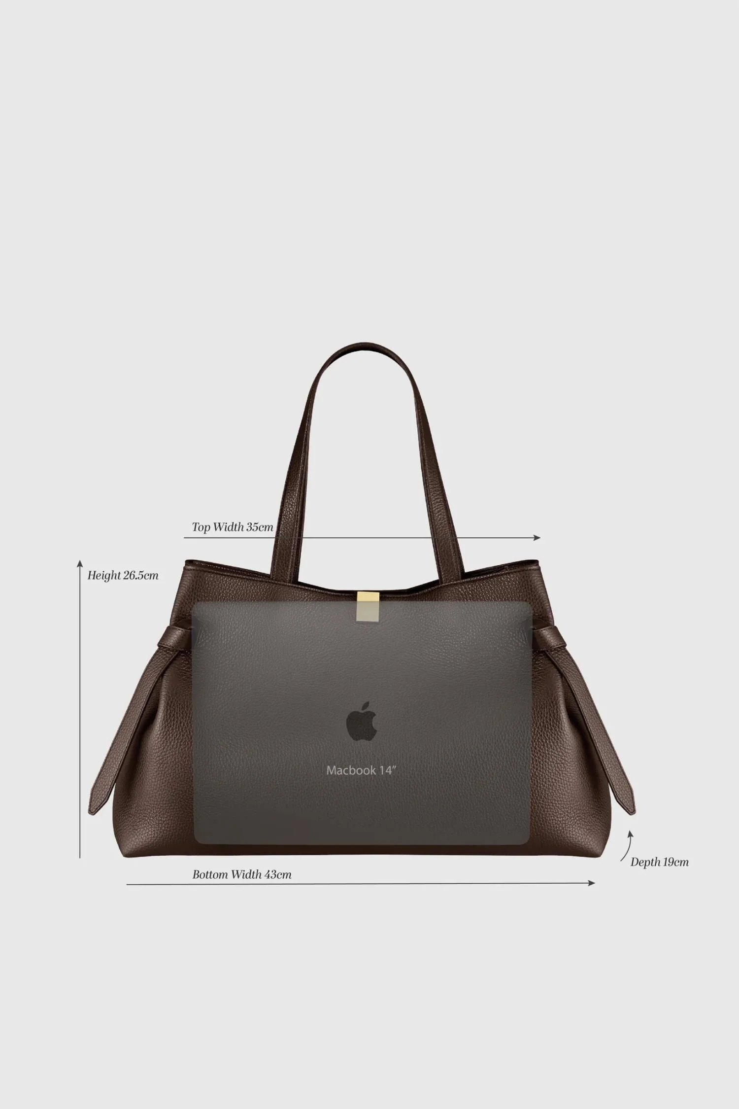 Gyoza Tote- Espresso Pebble Grain Leather - Image 7