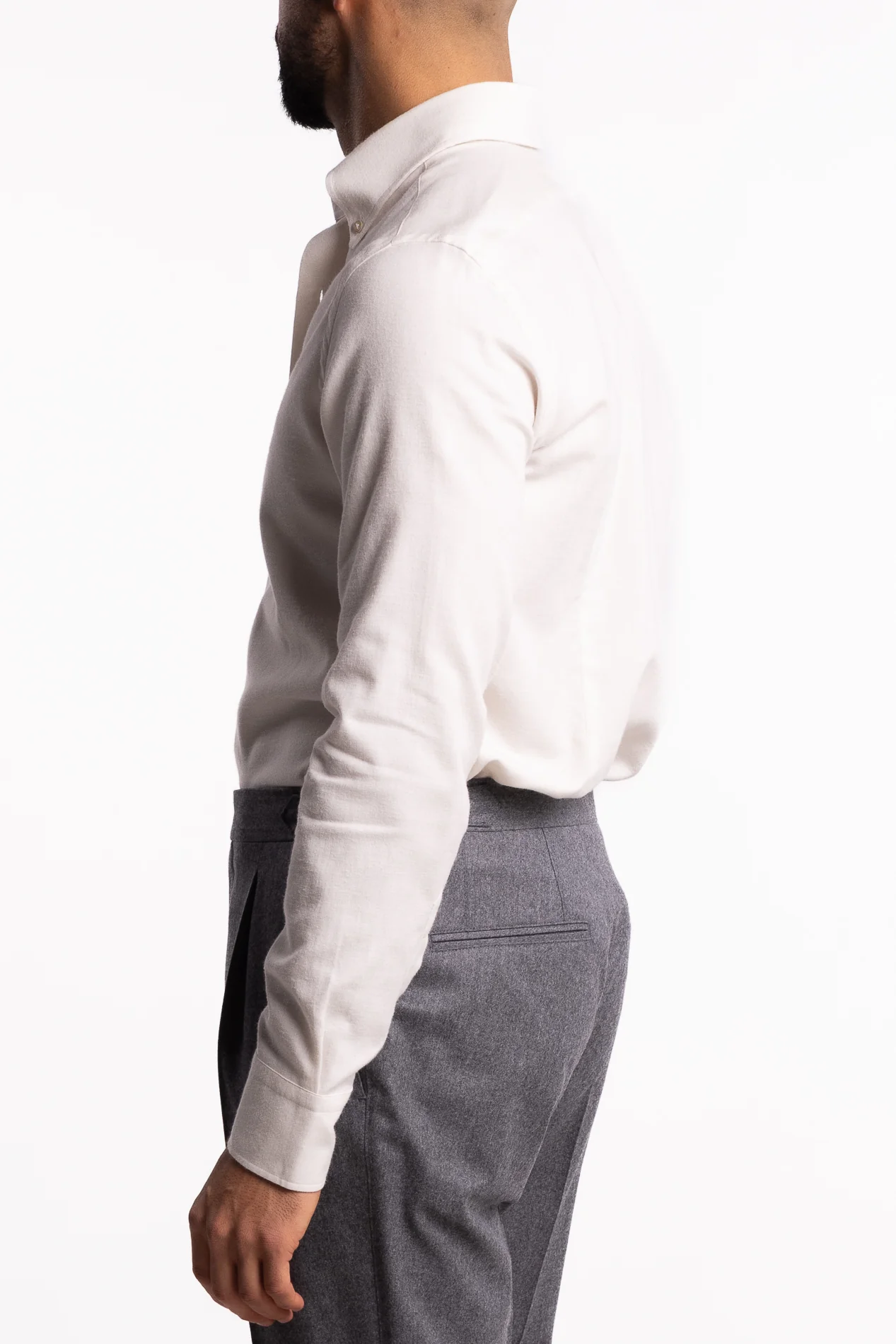 Button Down Flannel Shirt Off White - Image 2