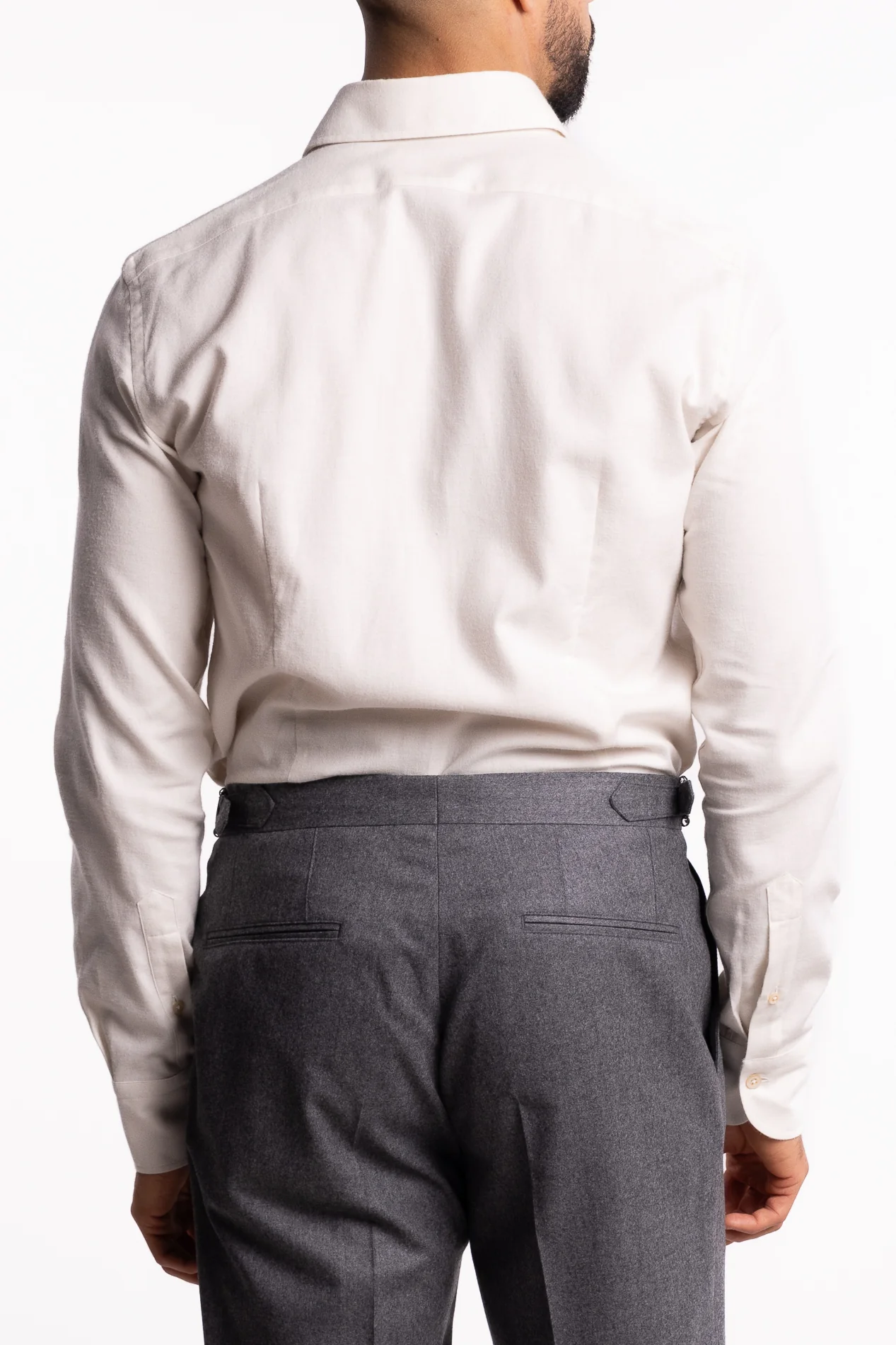 Button Down Flannel Shirt Off White - Image 3