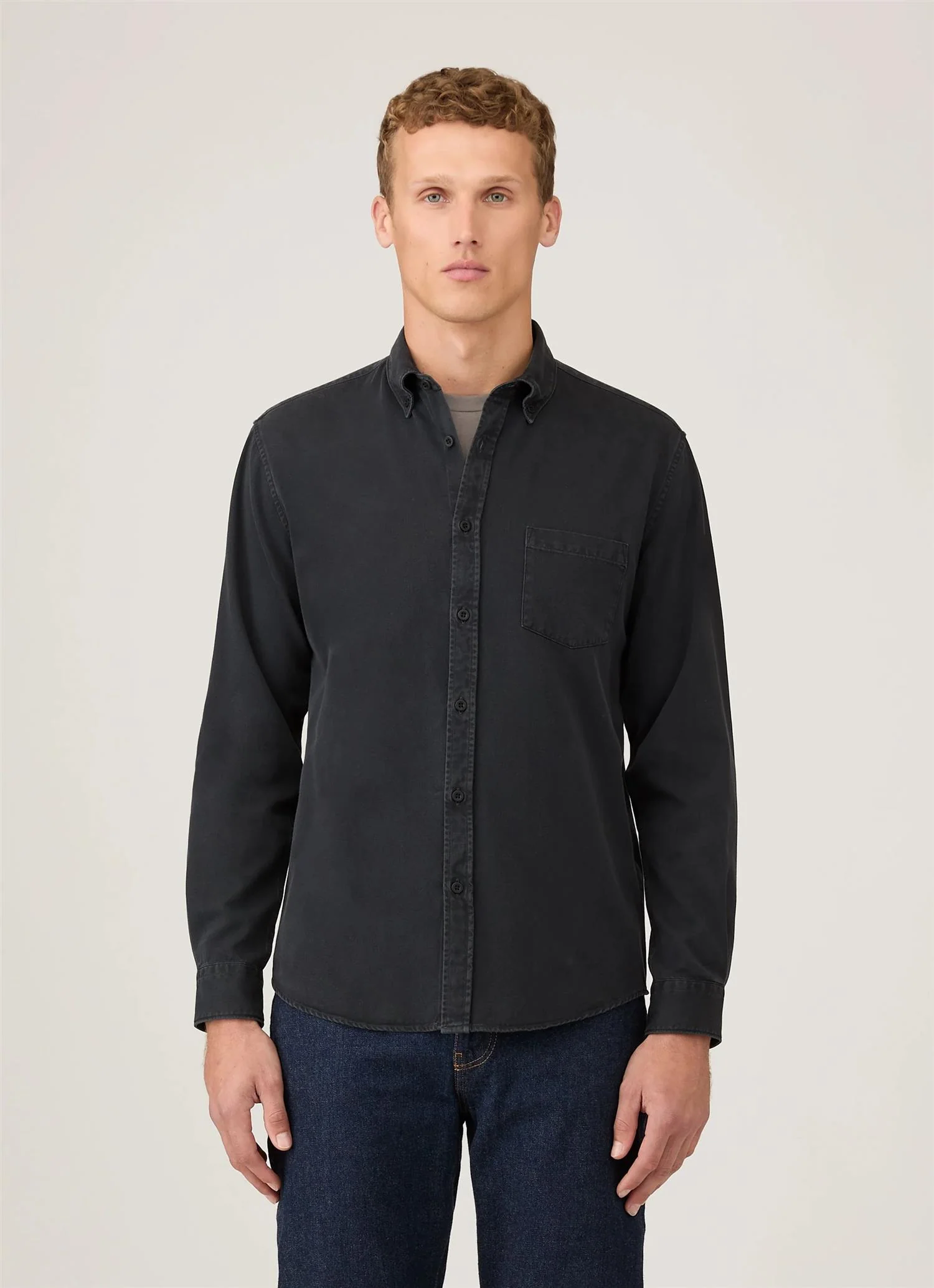 Button Down Twill Shirt Black - Image 2