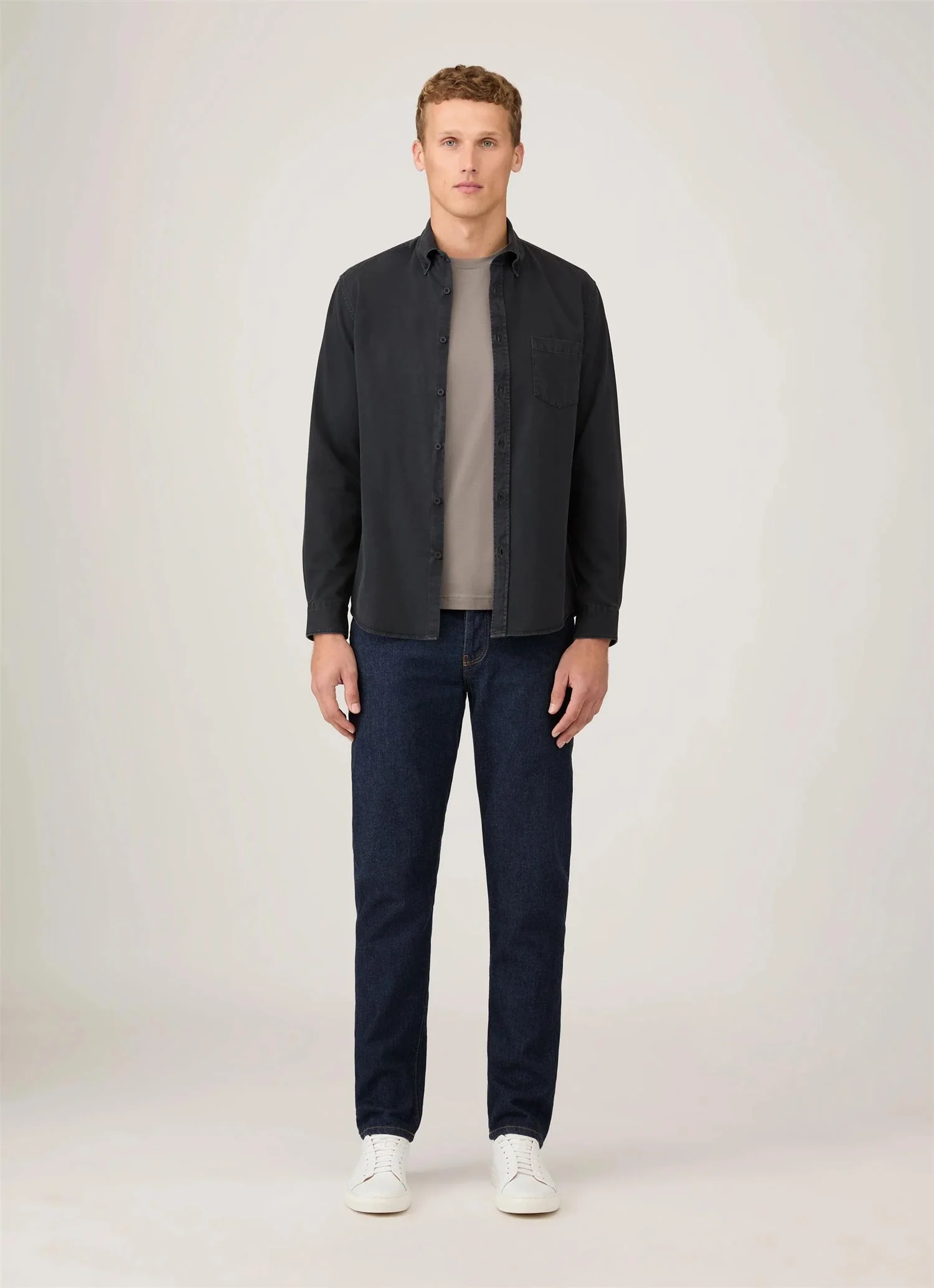 Button Down Twill Shirt Black - Image 3