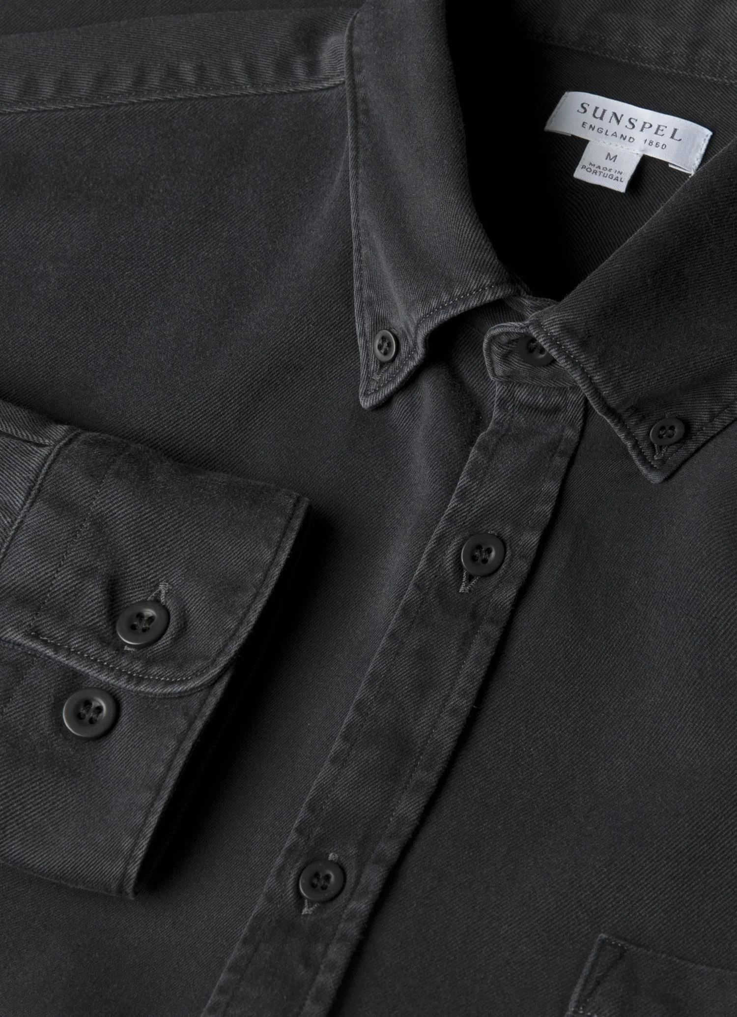 Button Down Twill Shirt Black - Image 4